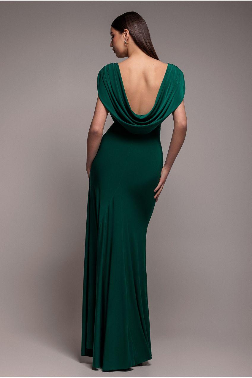 emerald green plunge dress REFORMATION Emerald Green AUGUSTINA Plunge V-Neck Wrap Crepe Dress XS = 0/2  NEW