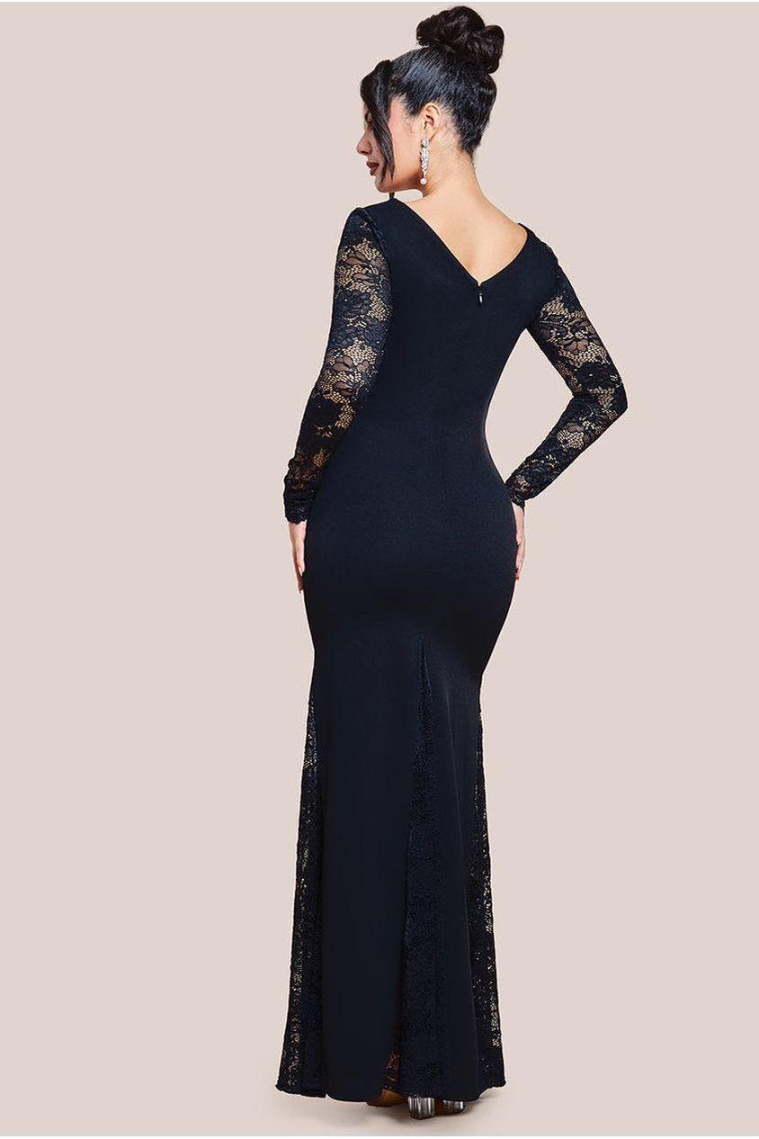 chinese dress ladies Off The Shoulder Scuba Dress with Side Ruffle Missy / 14 / Black
