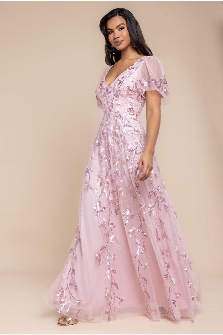 Goddiva Flared Sleeve Embroidered Maxi Dress in Purple | Lyst UK Goddiva Flared Sleeve Embroidered Maxi Dress in Purple | Lyst UK