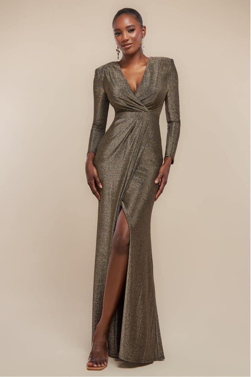 Goddiva Front Wrap Lurex Bodycon Maxi Dress in Natural | Lyst Goddiva Front Wrap Lurex Bodycon Maxi Dress in Natural | Lyst