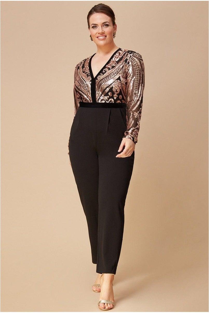 sequin top jumpsuit