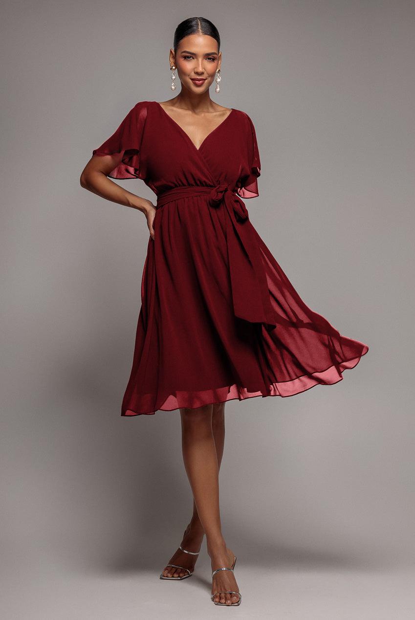 chiffon flutter sleeve midi length dress Womens Friends Like These Navy Blue Jersey Chiffon Flutter Sleeve Midi Dress US 18