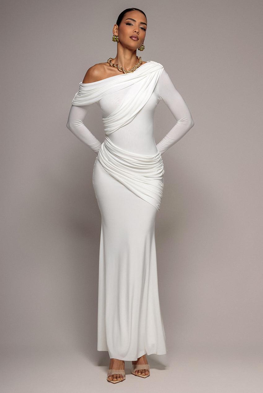 goddiva one shoulder evening maxi dress product info and reviews Goddiva One Shoulder Evening Maxi Dress in Green