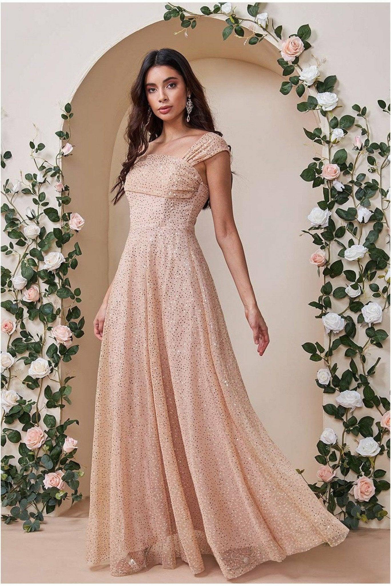 sequin and mesh maxi dress