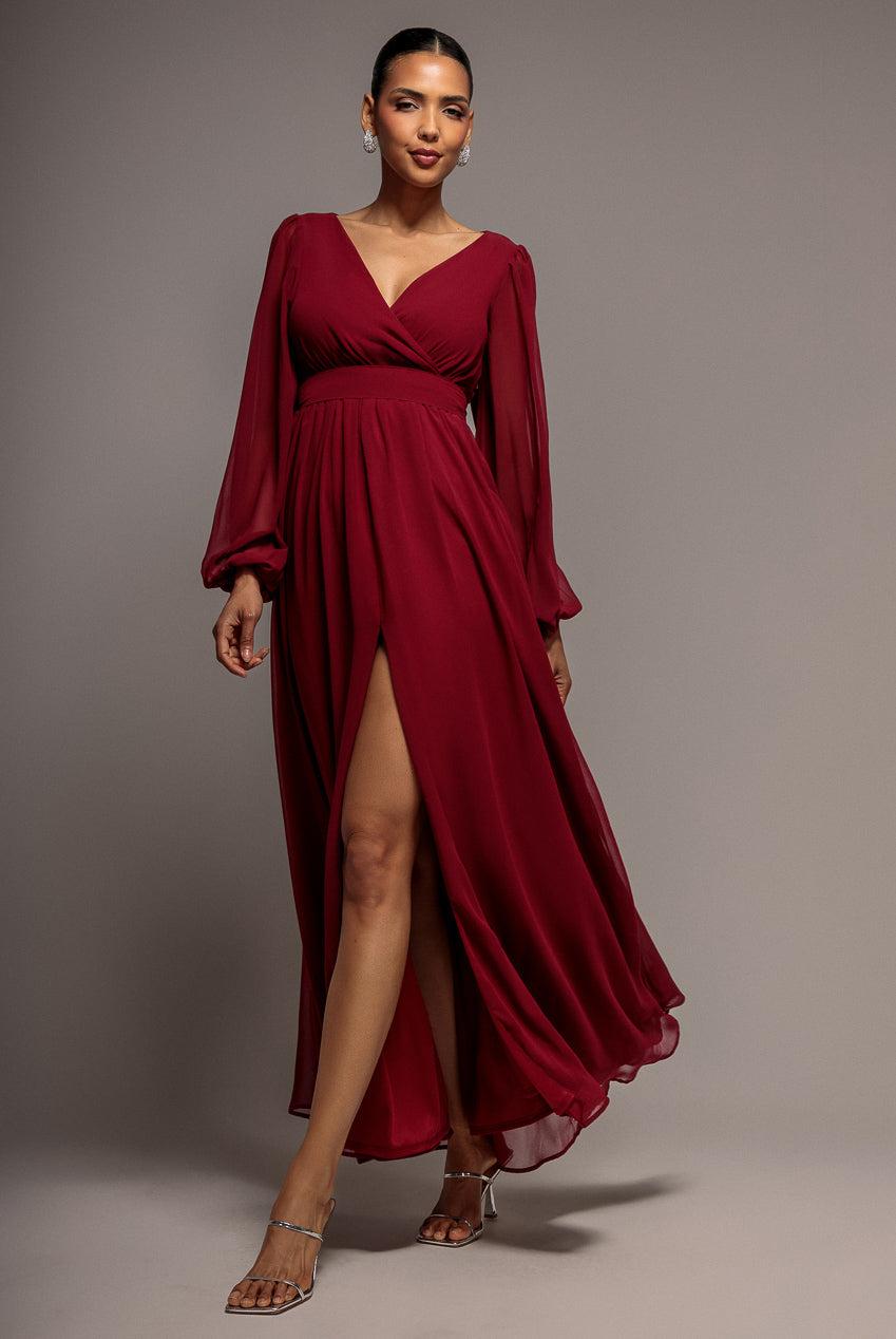 red chiffon dress uk Womens Dresses Red Chiffon Maxi Dress: Flowy Long Sleeve Evening Gown UK red chiffon gown GANNI Cotton Poplin Wrap ed9125 It has a thick Location:Texas