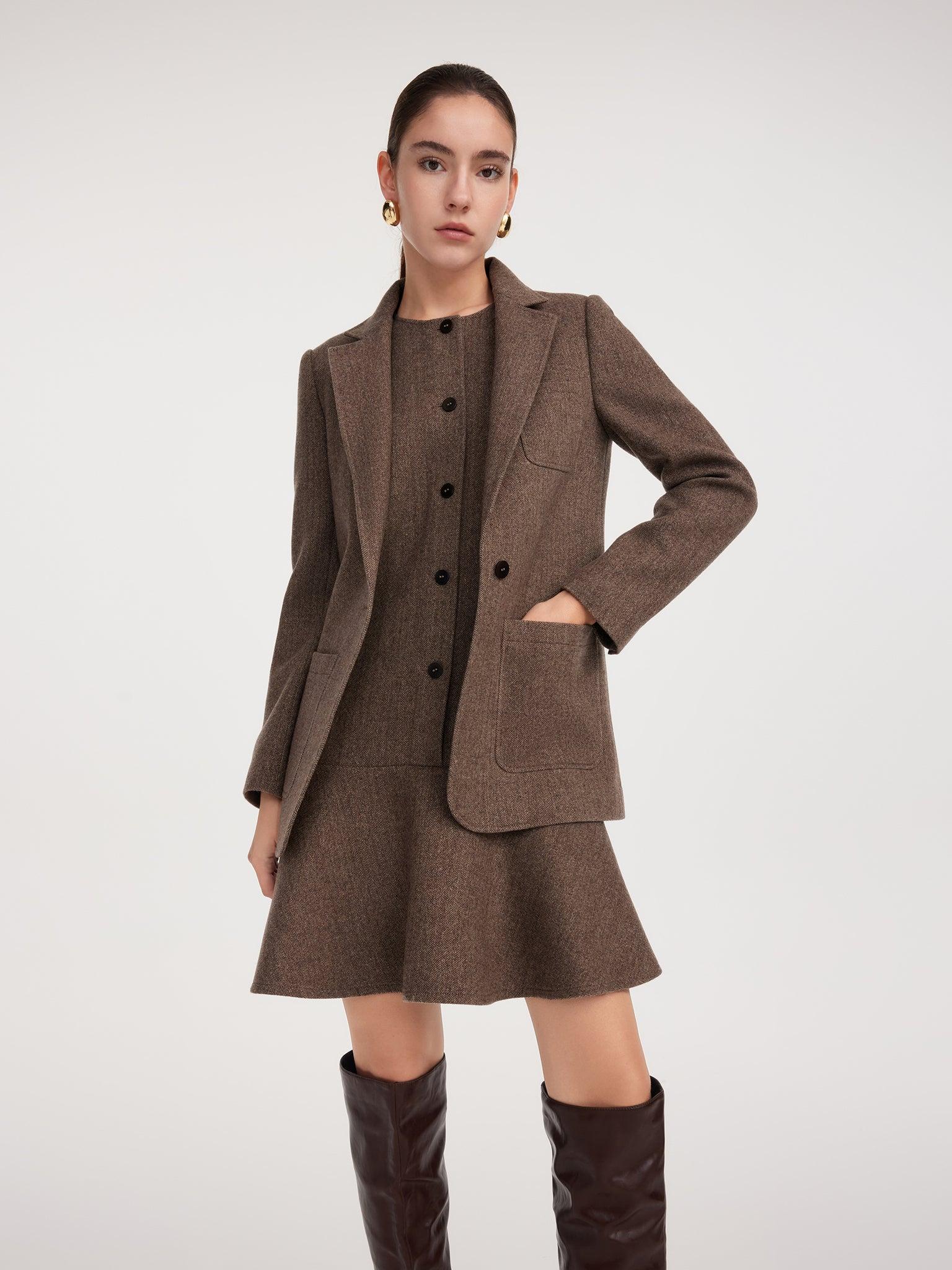 dress brown outfit Mocha Muse Button-Front Midi Dress | Trendy Women's Dresses main image 1