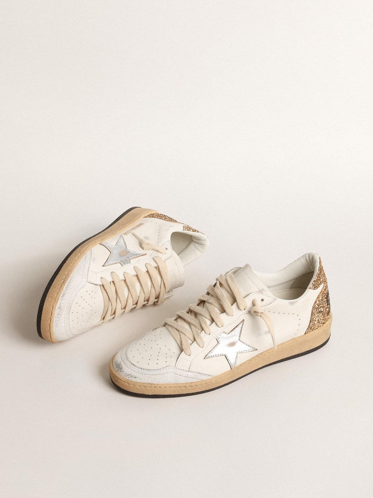 Golden Goose Ball Star With Metallic Leather Star And Glitter Heel