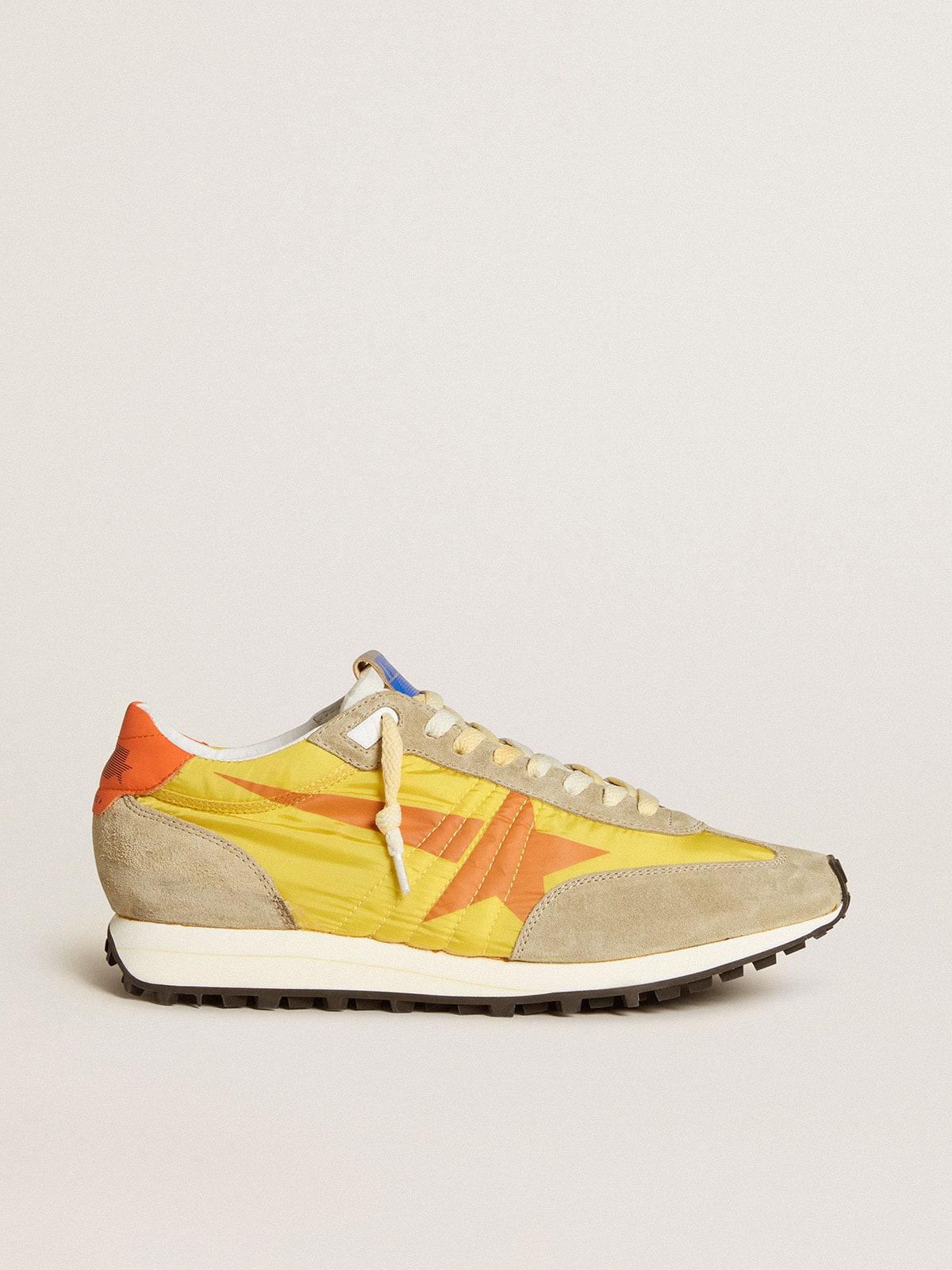 フィットネストップス Golden Goose TOP SPORTIVO IN NYLON Ball Star Man in white nappa with blue star and heel tab