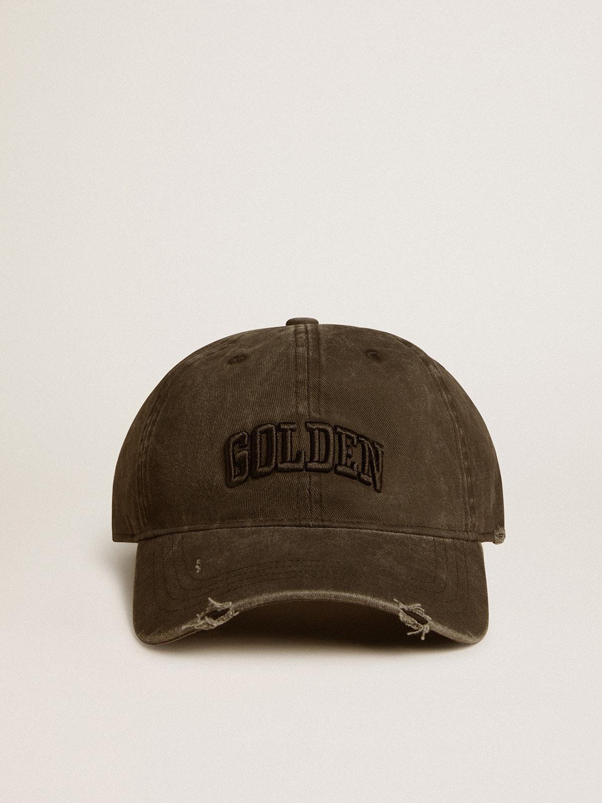 Golden Goose Distressed Baseball Cap With Embroidery in Brown | Lyst