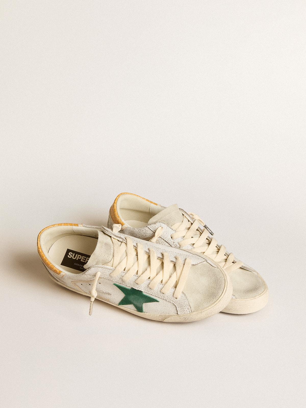 Golden Goose Super-Star With Suede Star And Croc-Print Leather