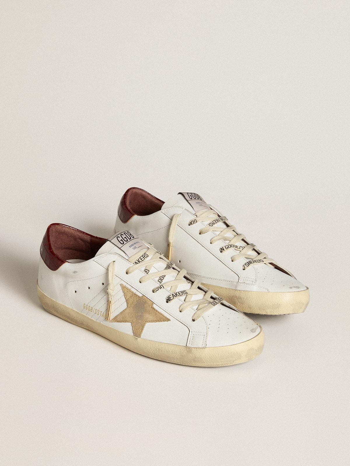 Golden Goose Super-Star With Sand Suede Star And Croc-Print