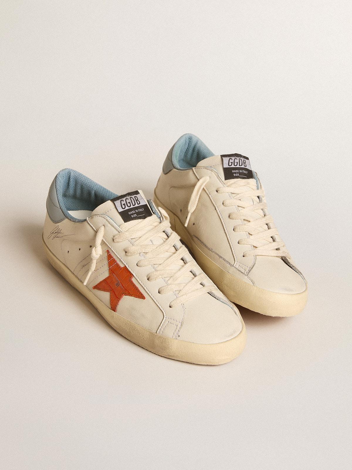 Golden Goose Super-Star With Crocodile-Print Star And- Heel Tab in