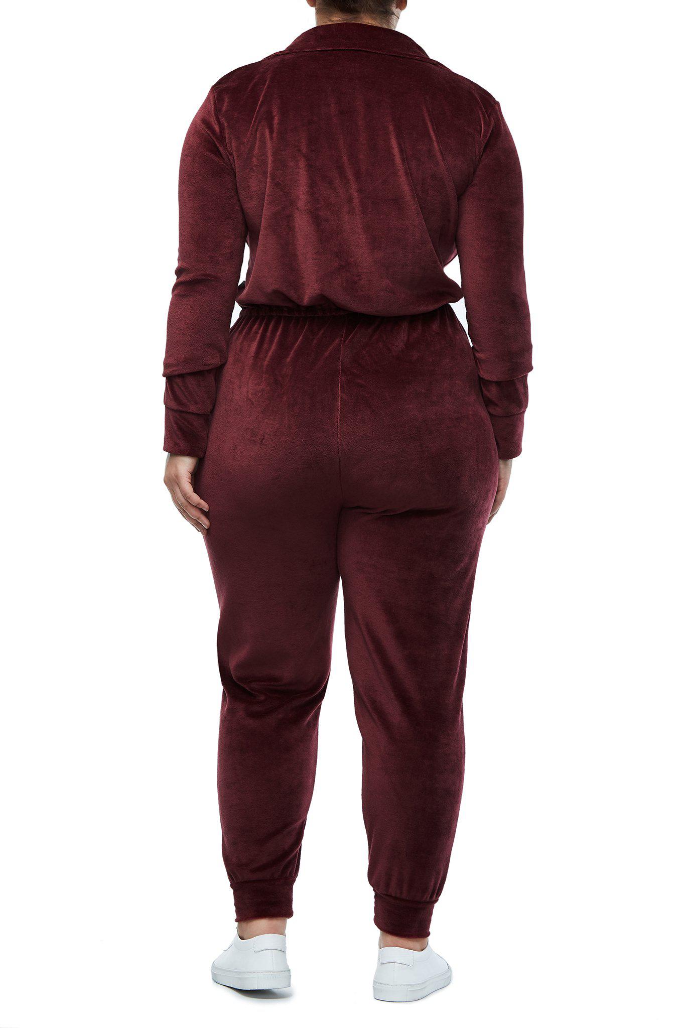 good american velour jumpsuit