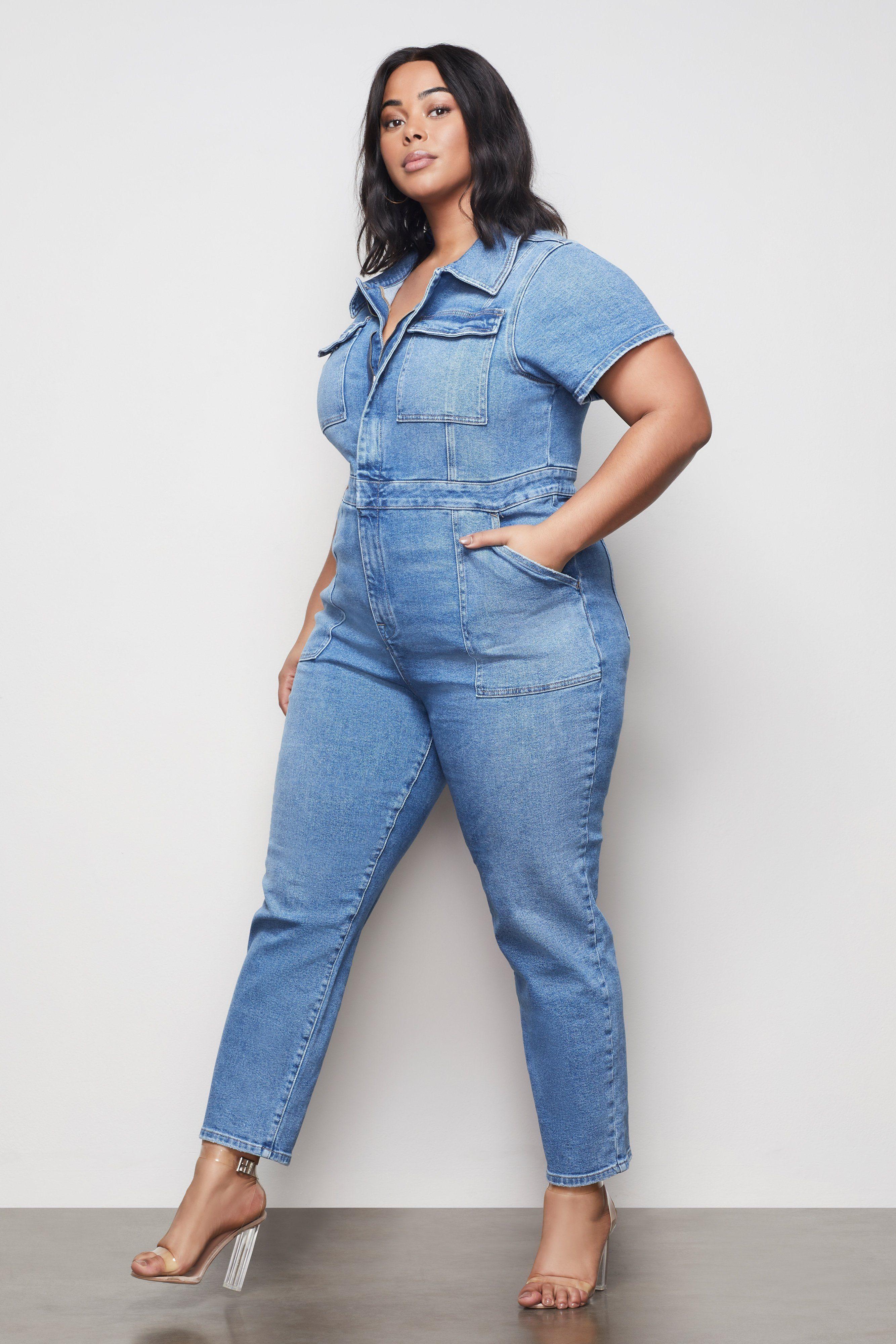 good american denim jumpsuit