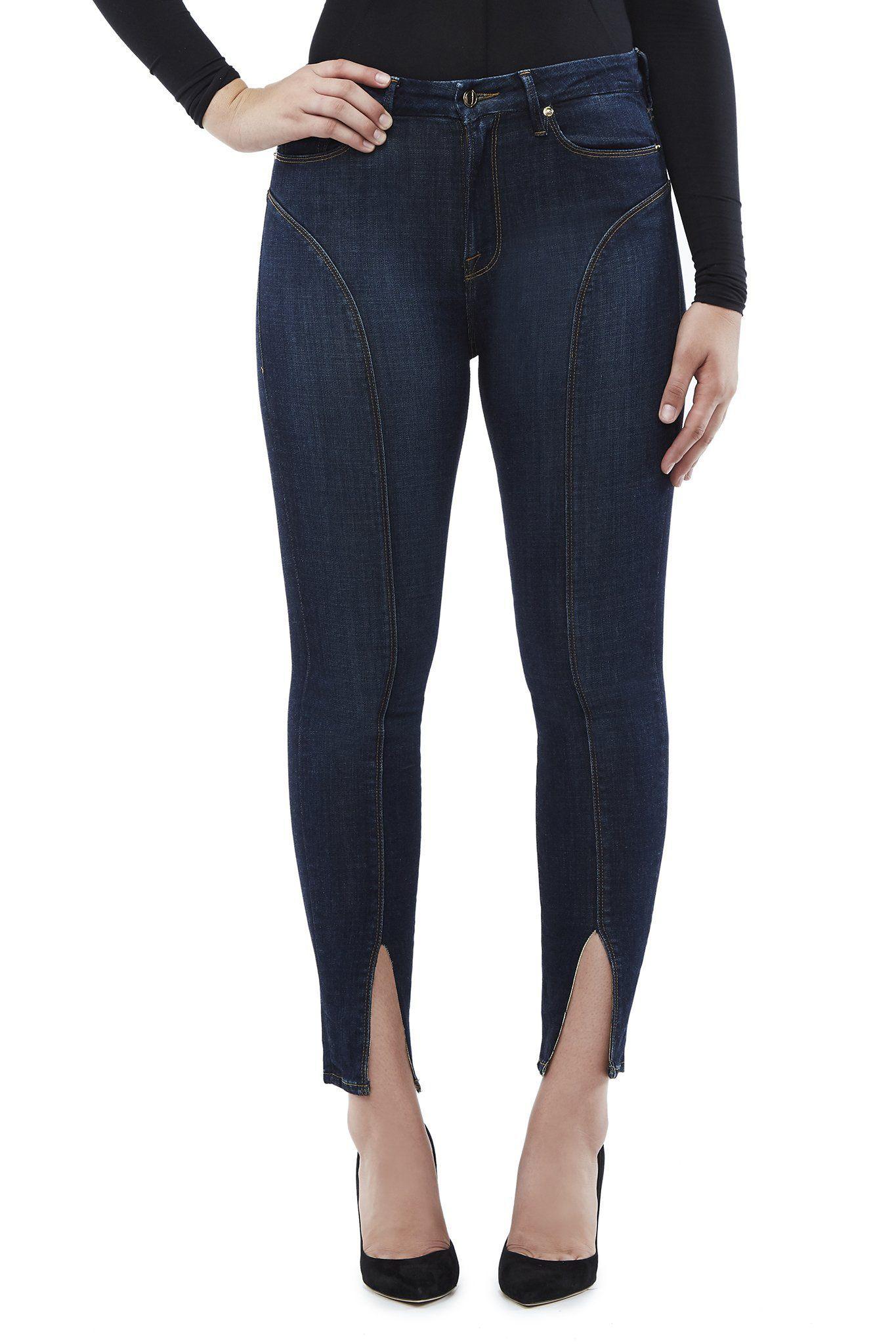 good american good waist piecing high rise skinny jeans