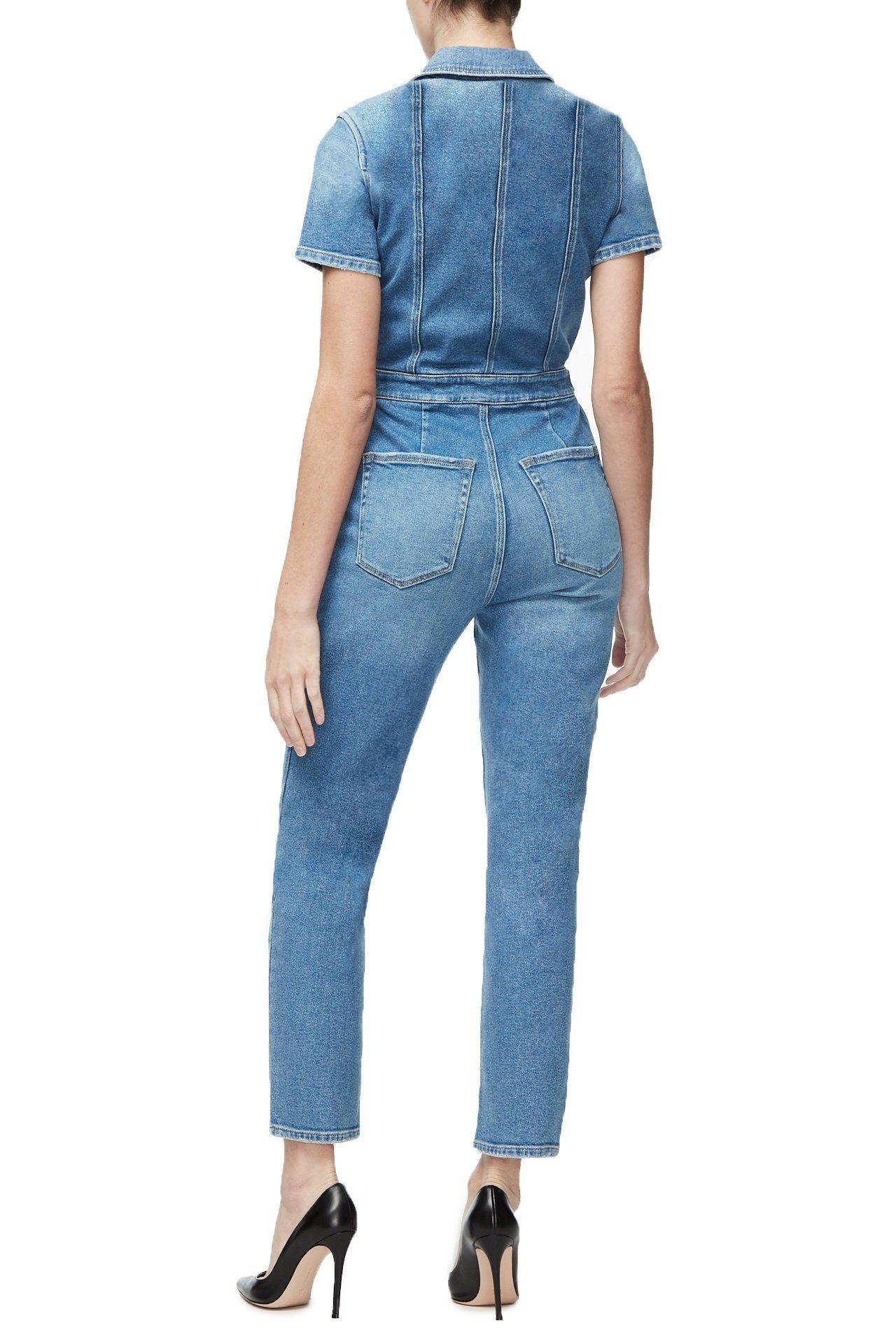 GOOD AMERICAN Denim The Fit For Success Jumpsuit in Blue - Lyst