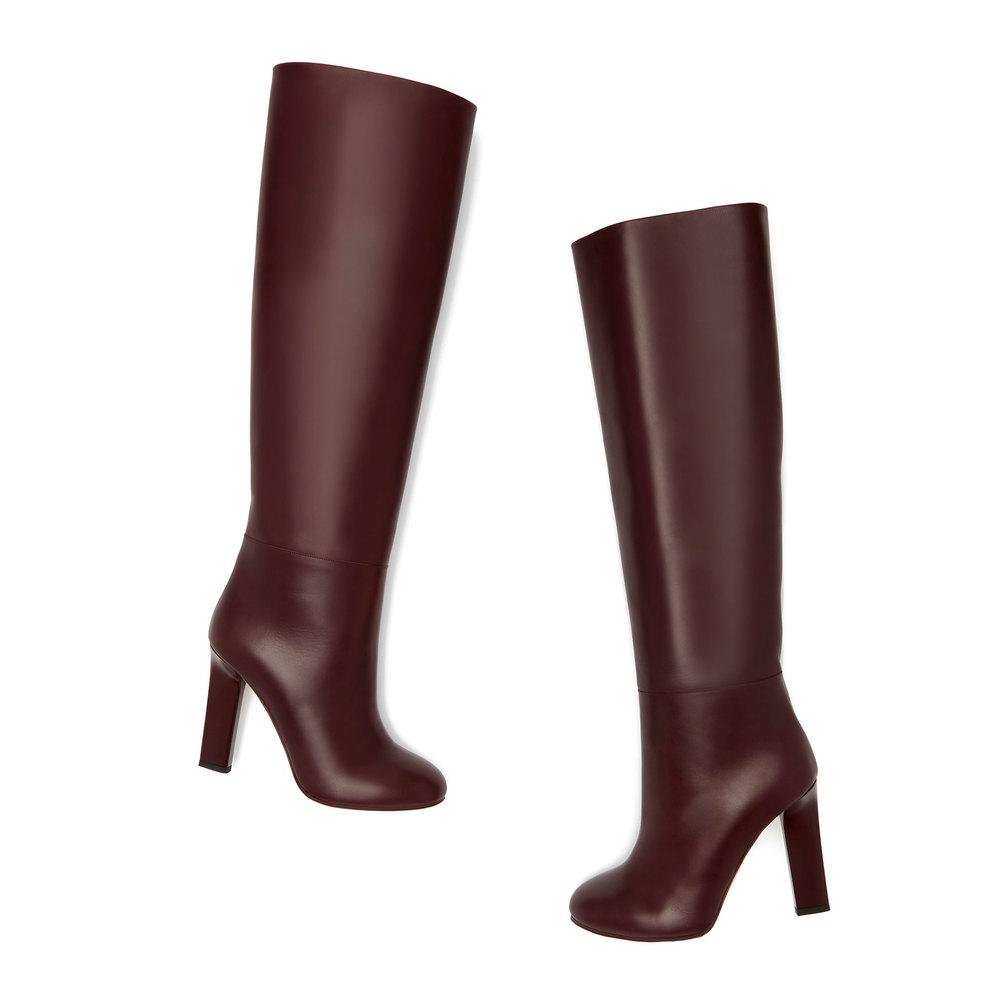 burgundy knee high leather boots