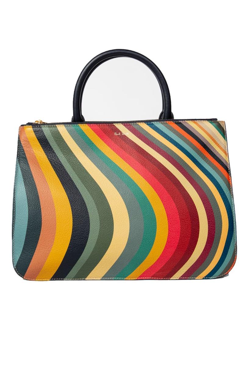 Paul Smith Black Swirl Leather Tote Bag