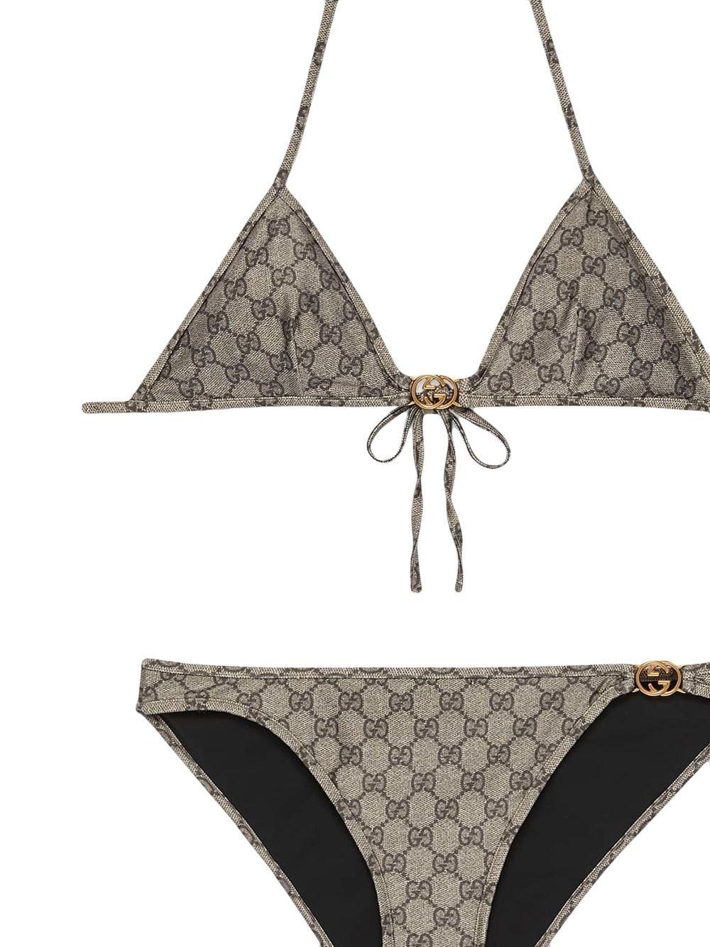 Gucci gg Supreme Bikini Set in Metallic | Lyst UK