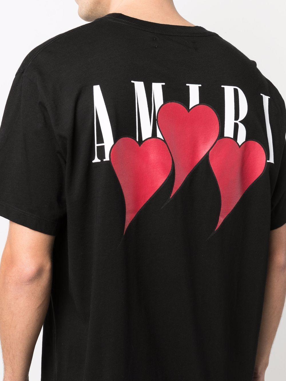 Amiri Heart Logo Print Cotton T-shirt in Black for Men | Lyst UK