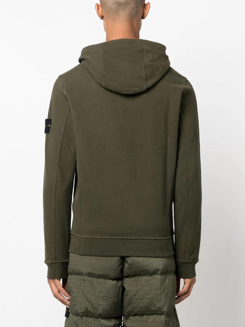 Stone Island Compass Logo patch Cotton Hoodie in Green for Men