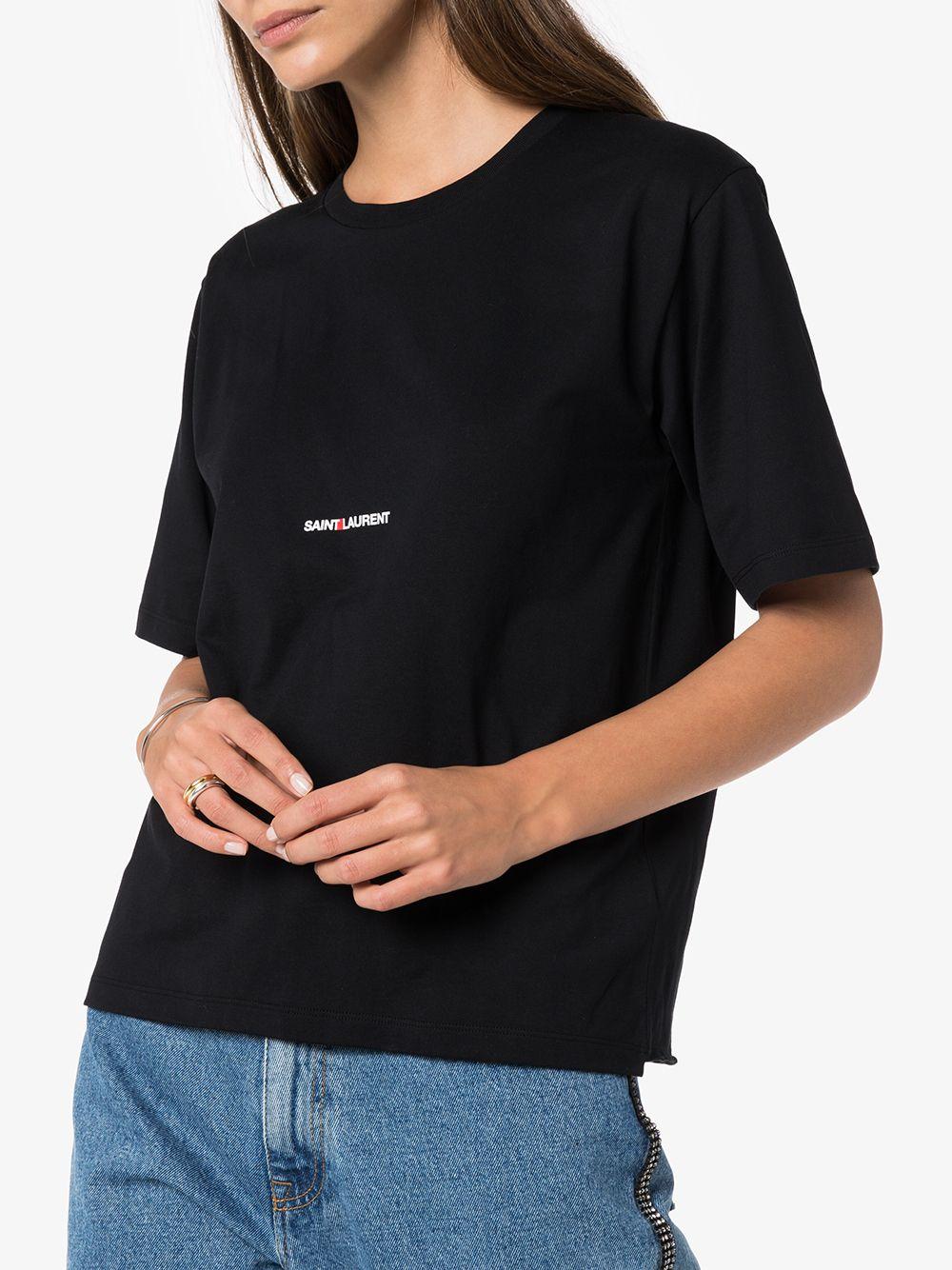 Saint Laurent Cotton T-shirt in Black 