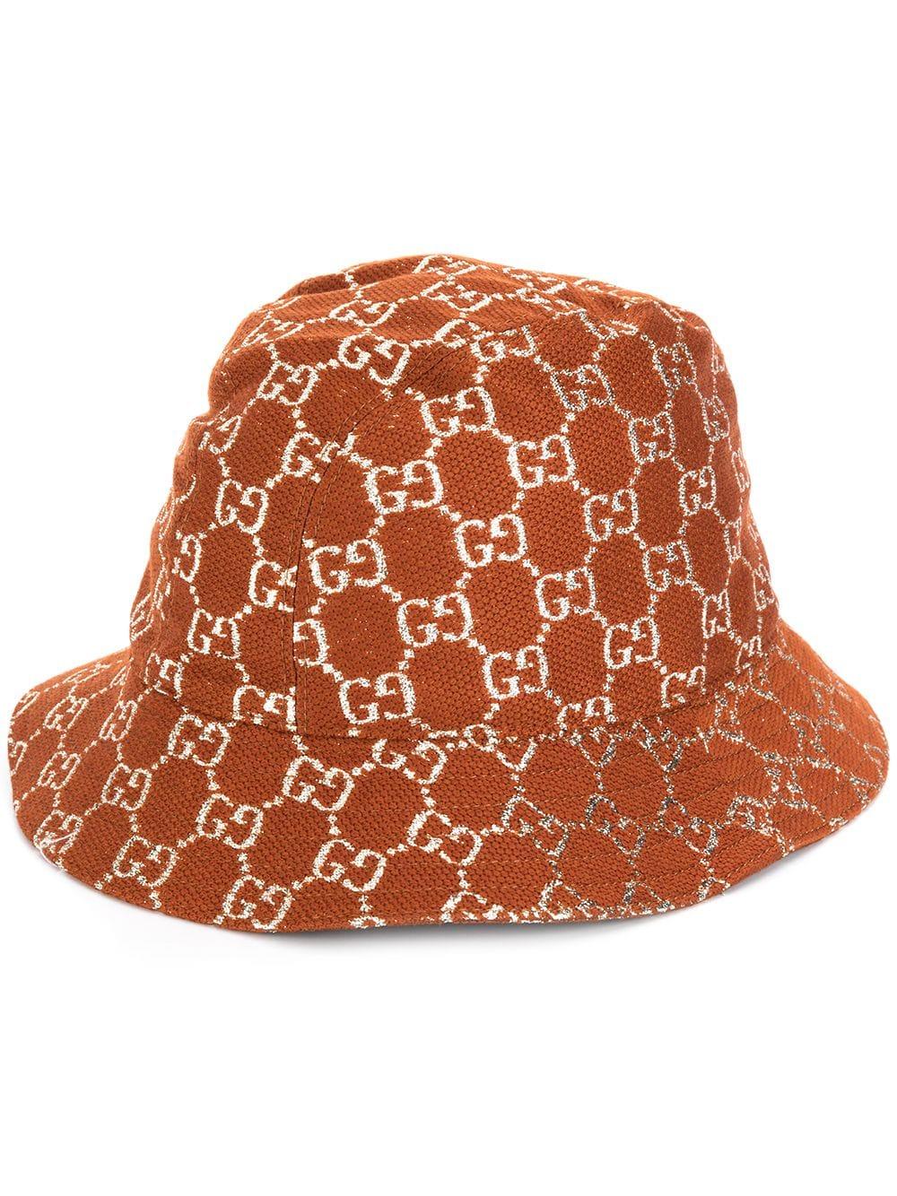 Gucci GG Lamé Bucket Hat in Brown 