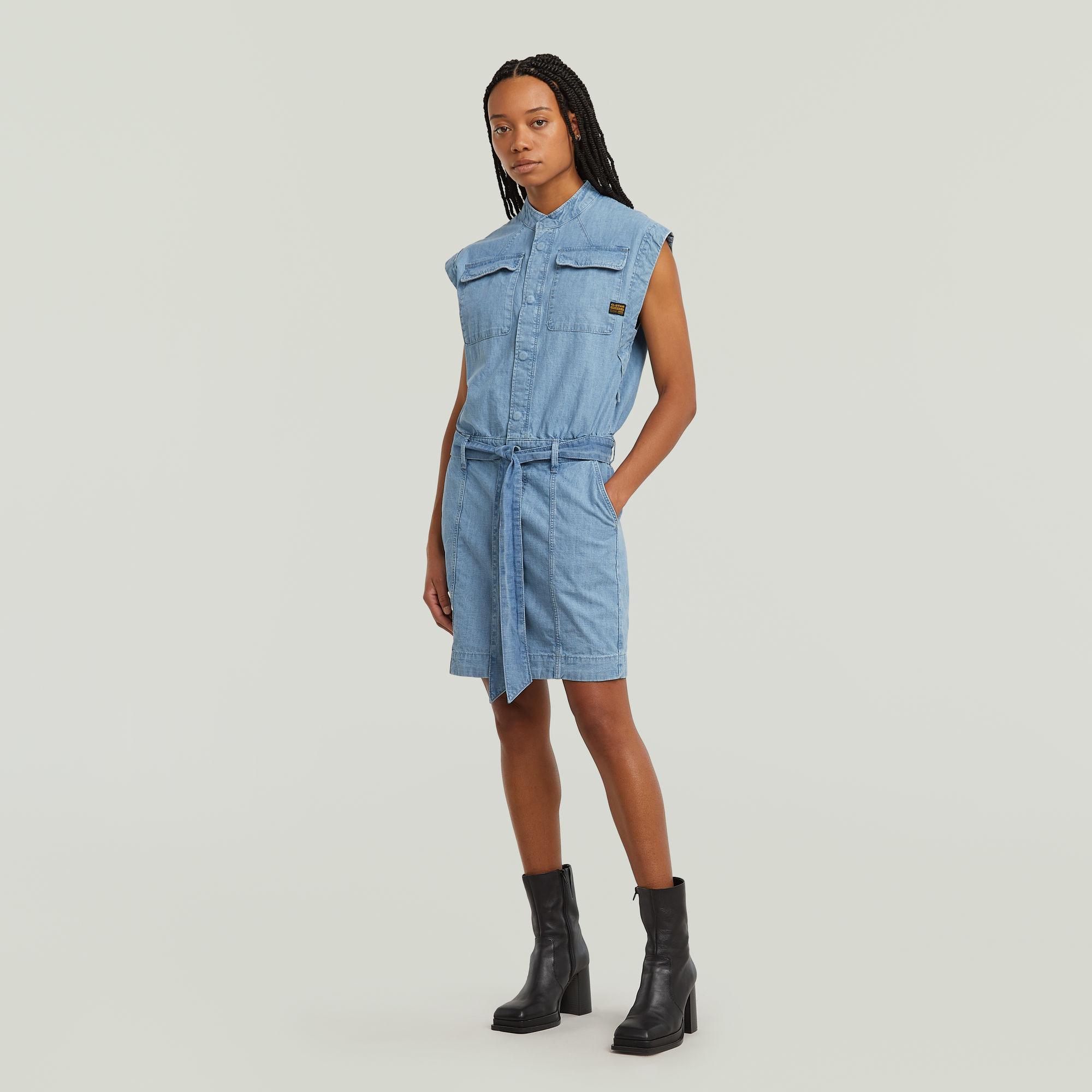 【値下げ】G-STAR RAW rovic slim dress ミニワンピース g-star-Light-blue-Pocket-Dress