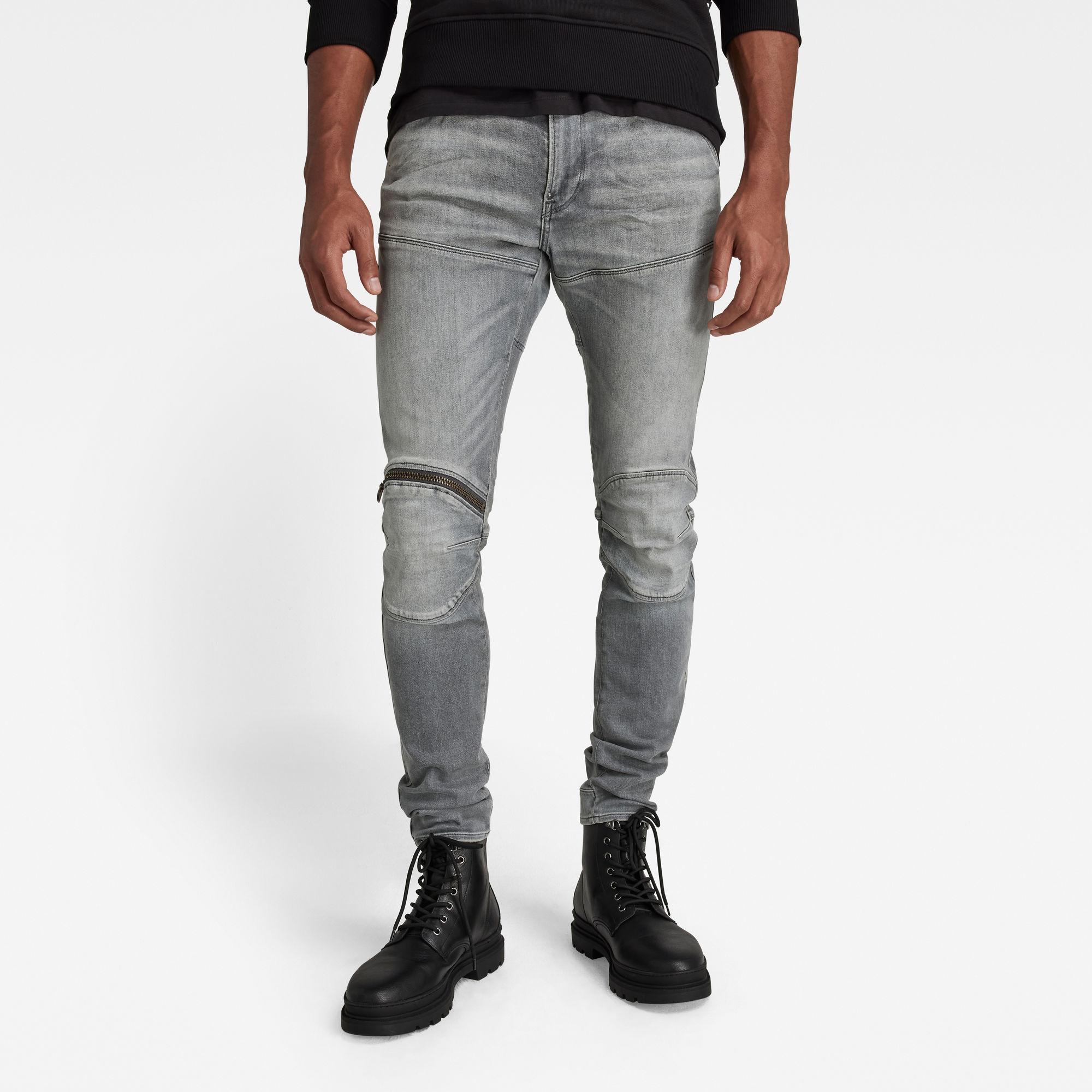 G-Star RAW 5620 3D Zip Knee Skinny Jeans in Grau für Herren | Lyst DE