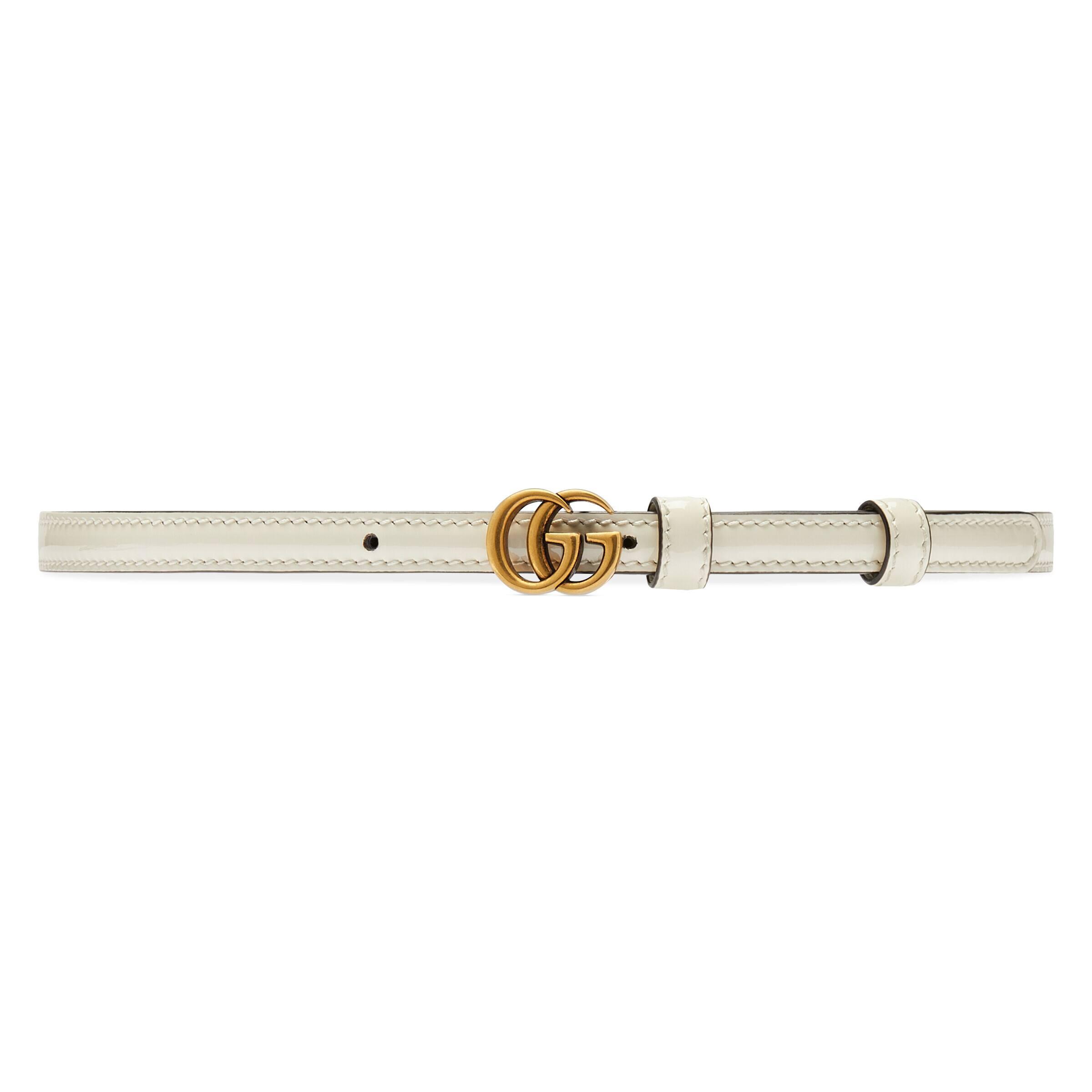 Gucci Thin Patent Double G Belt in 