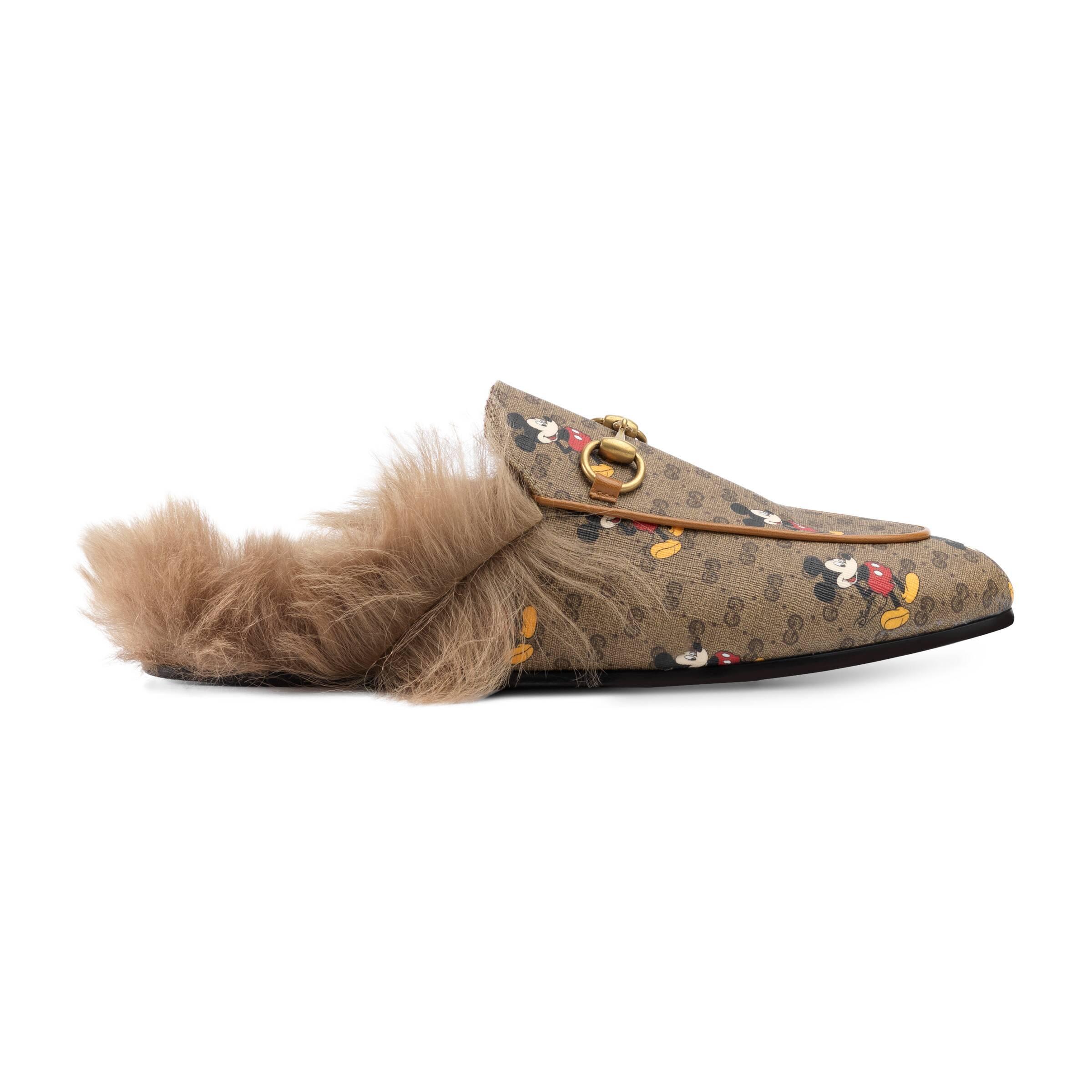 Gucci GG Disney X Princetown Slipper in Natural | Lyst