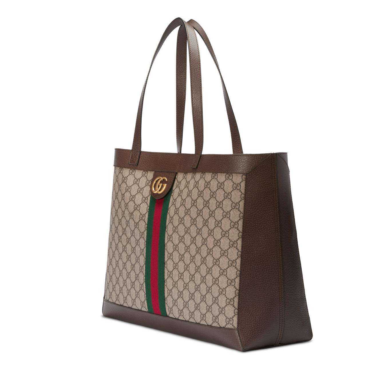 Gucci Ophidia GG Tote With Three Little Pigs in Brown | Lyst