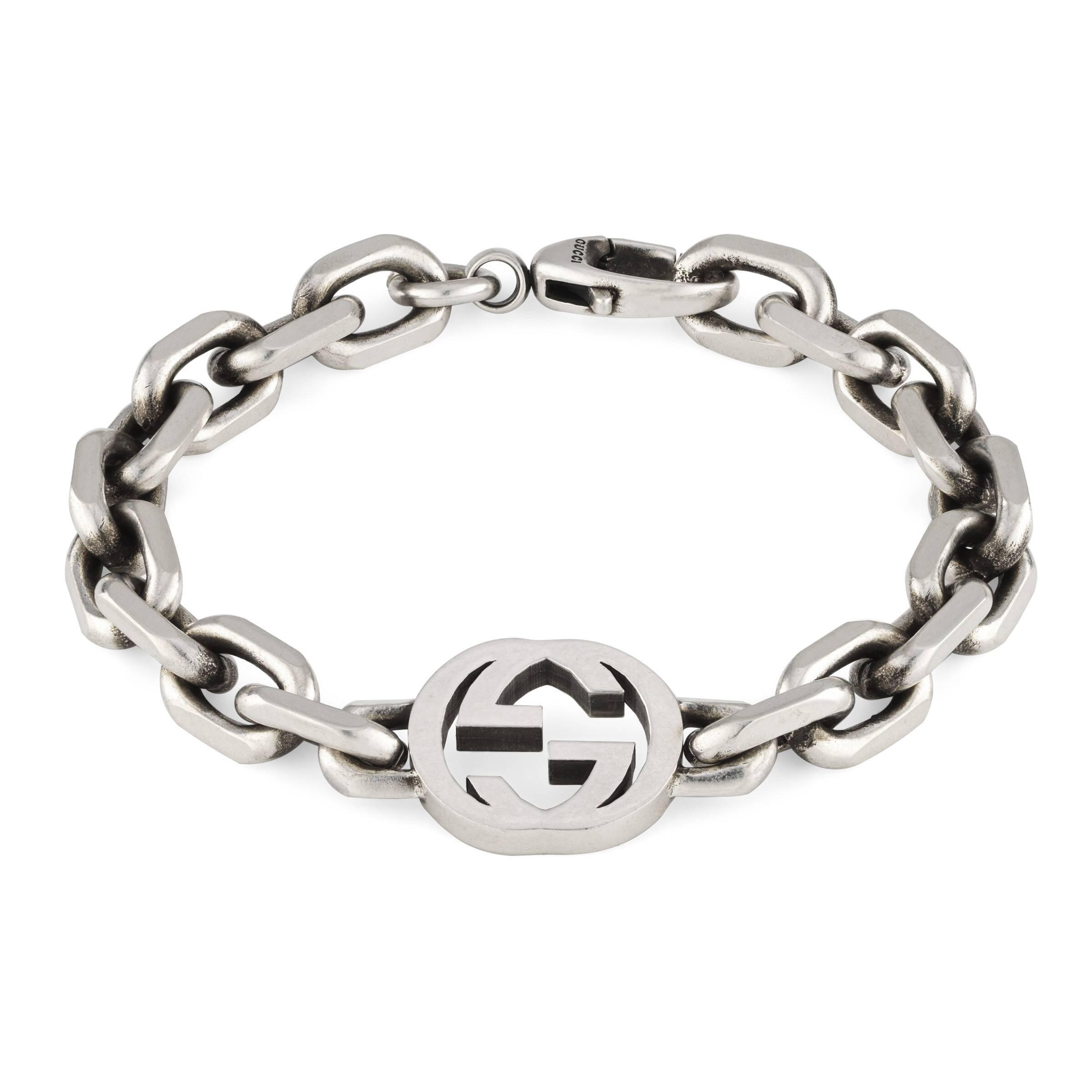 gucci silver interlocking g bracelet