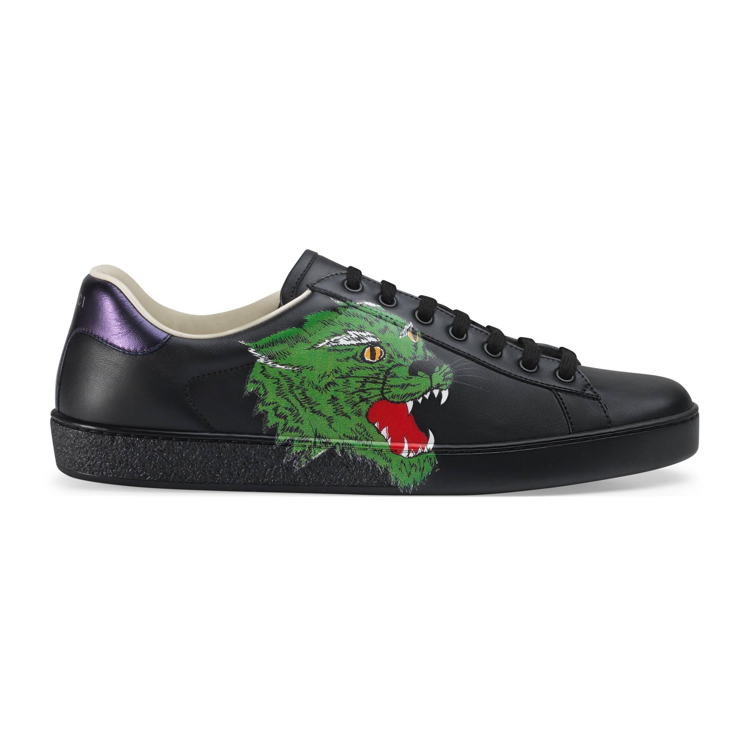 Zapatillas Ace con pantera Gucci de hombre de color Negro | Lyst