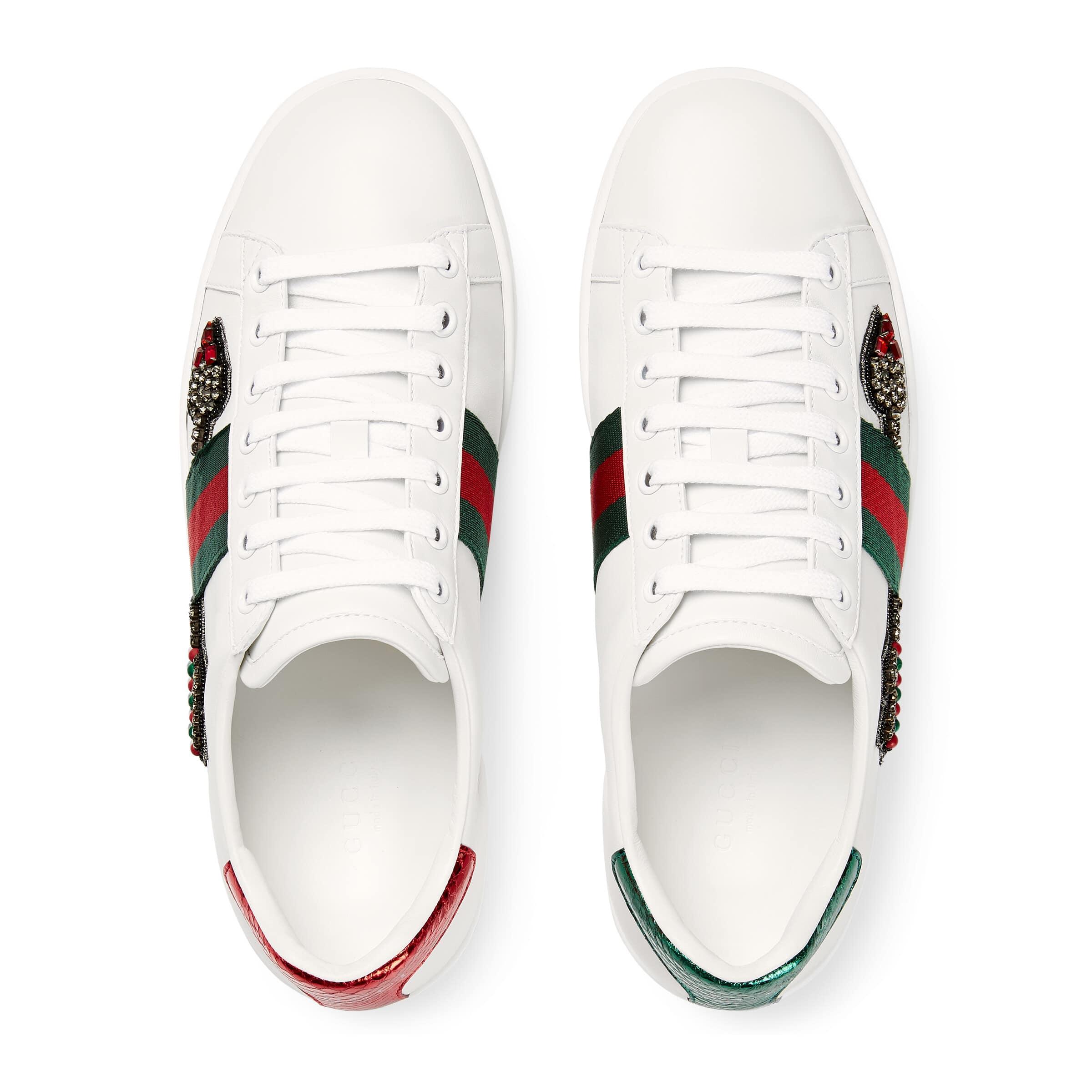 Gucci Ace Bee Sneakers White Red Green