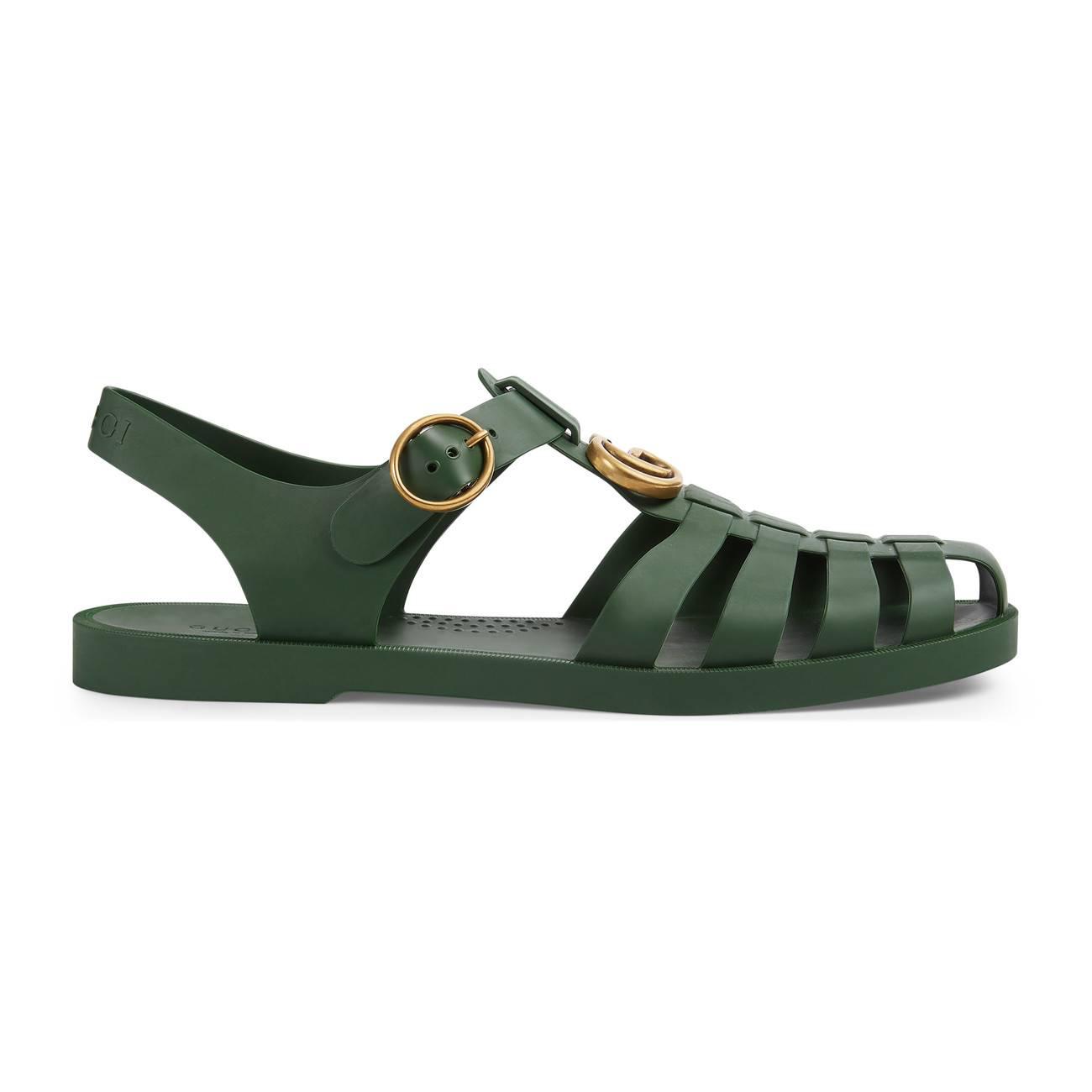 Gucci Rubber Strap Sandal in Green for -