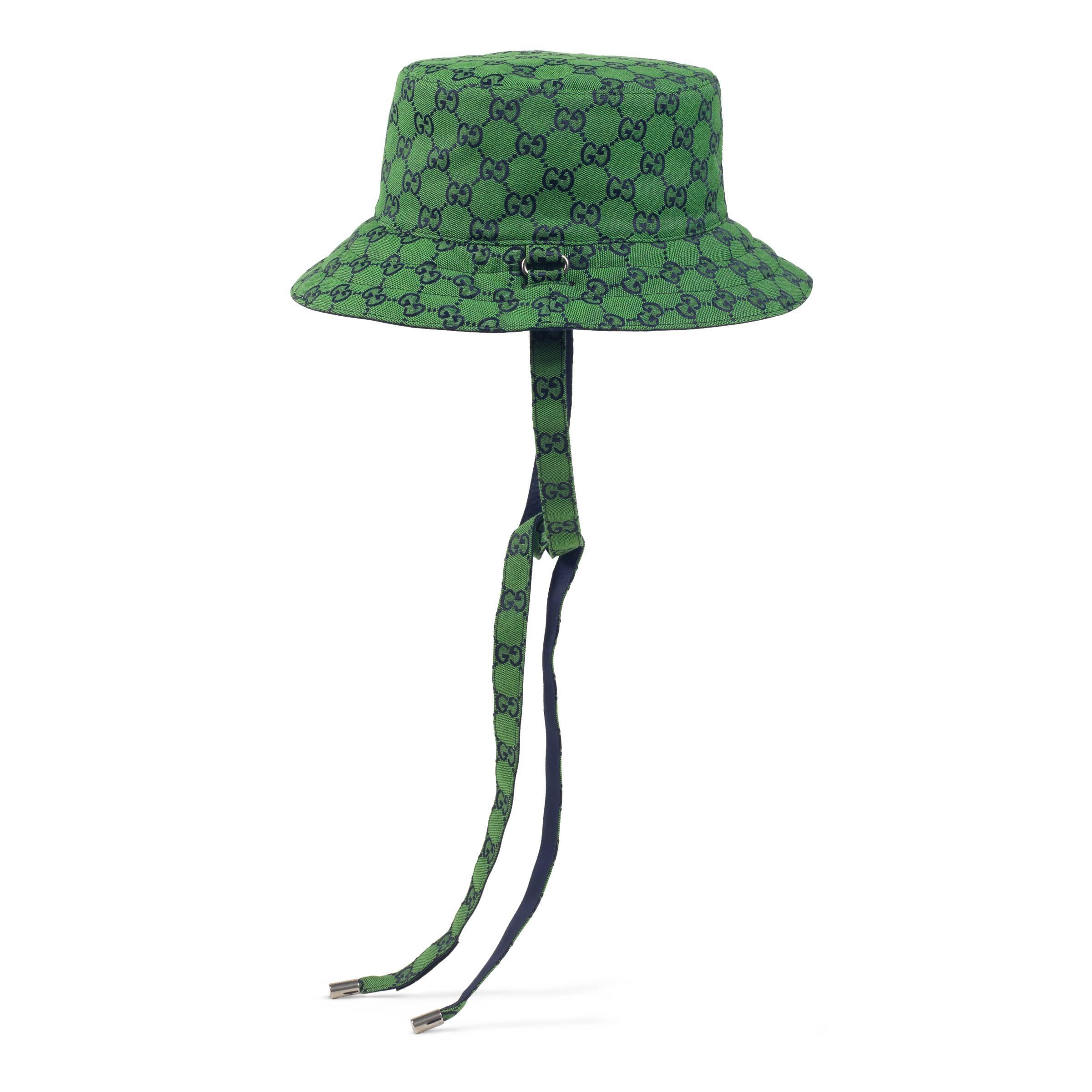 Gucci Canvas GG Multicolor Reversible Bucket Hat in Green for Men 