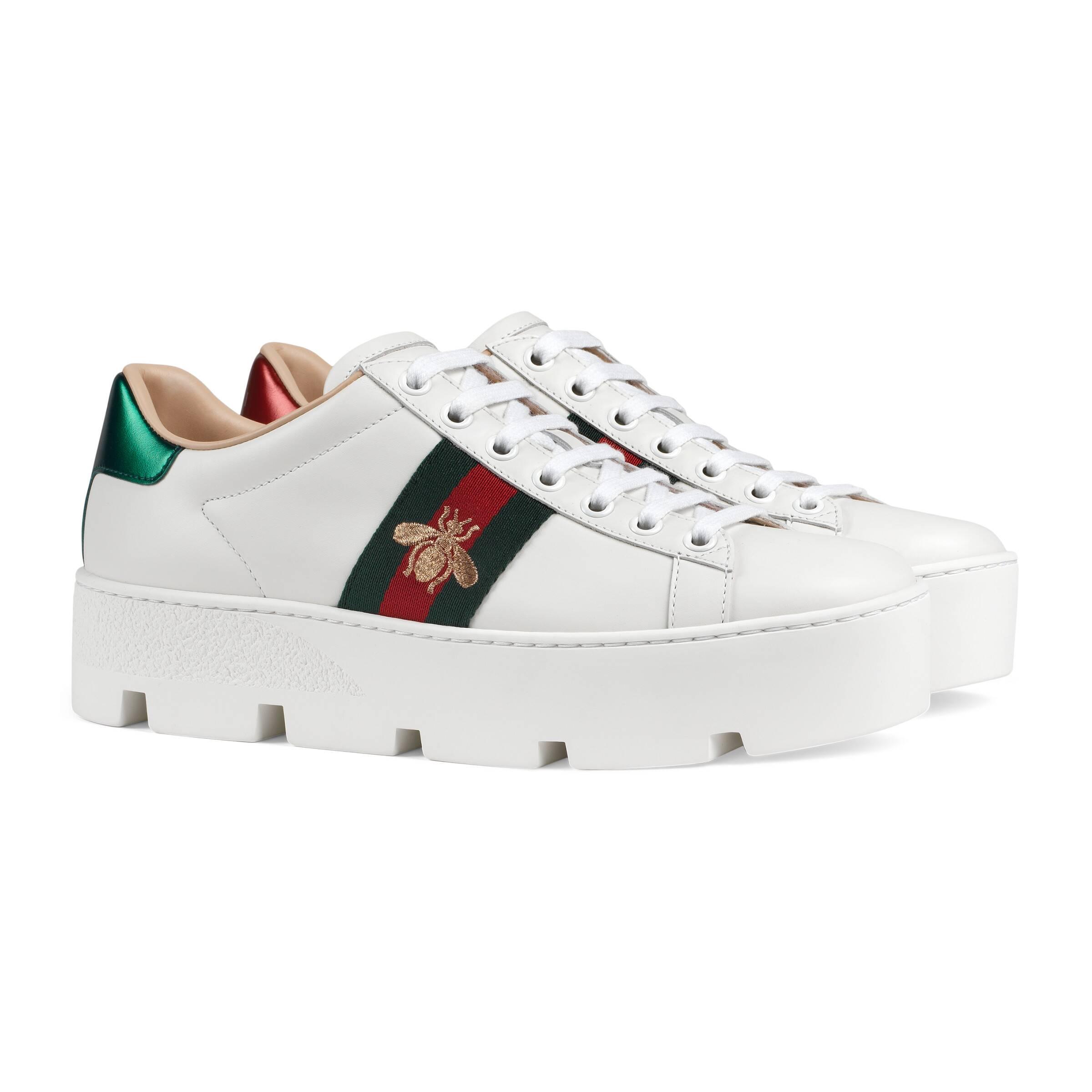 gucci white platform sneakers