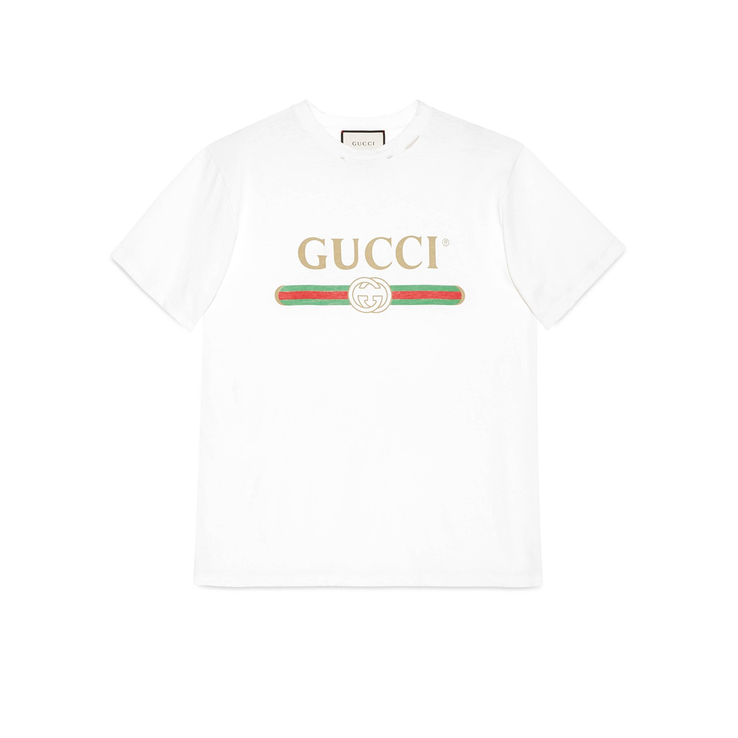 gucci logo white t shirt