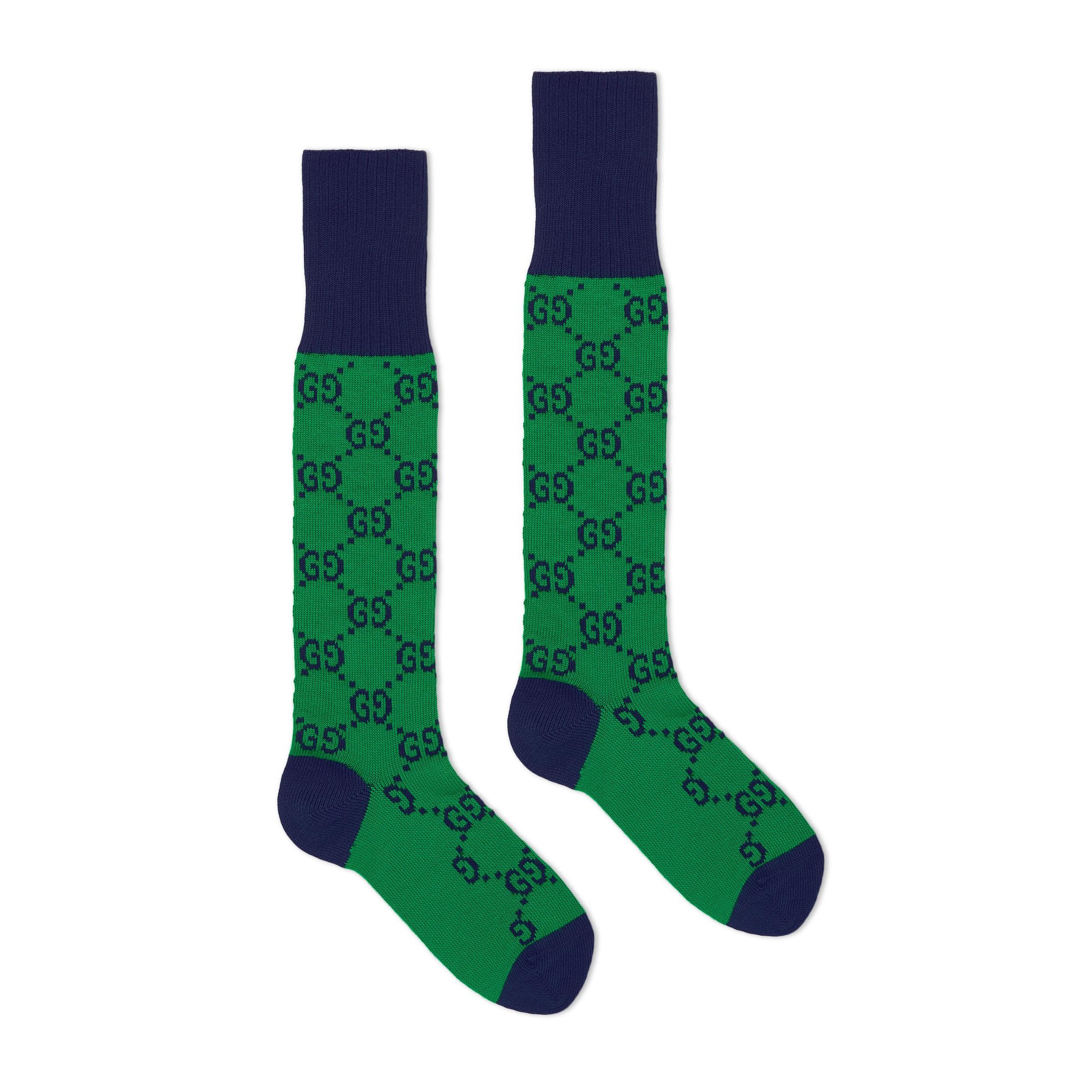Gucci GG Multicolour Cotton Blend Socks in Green for Men | Lyst
