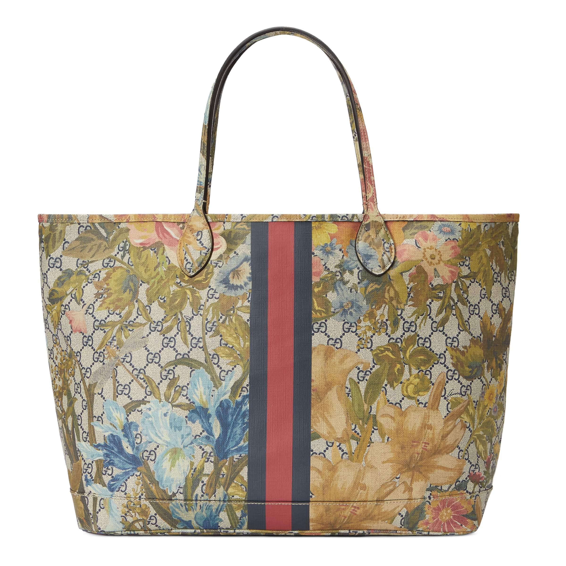 Gucci Online Exclusive Ophidia GG Flora Large Tote Bag in Blue | Lyst