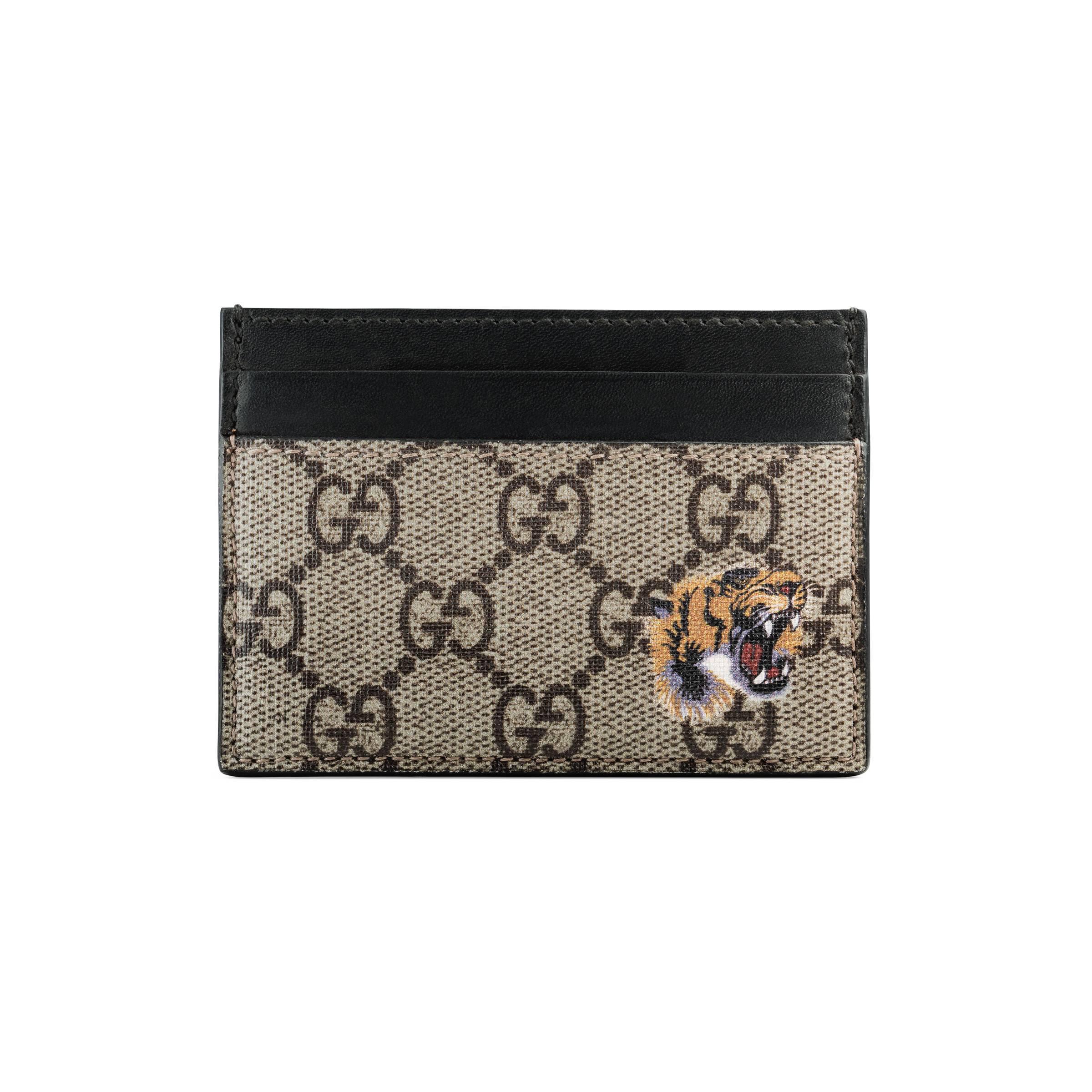 Gucci GG Supreme Canvas Leather Bee Card Holder (SHF-20837) – LuxeDH