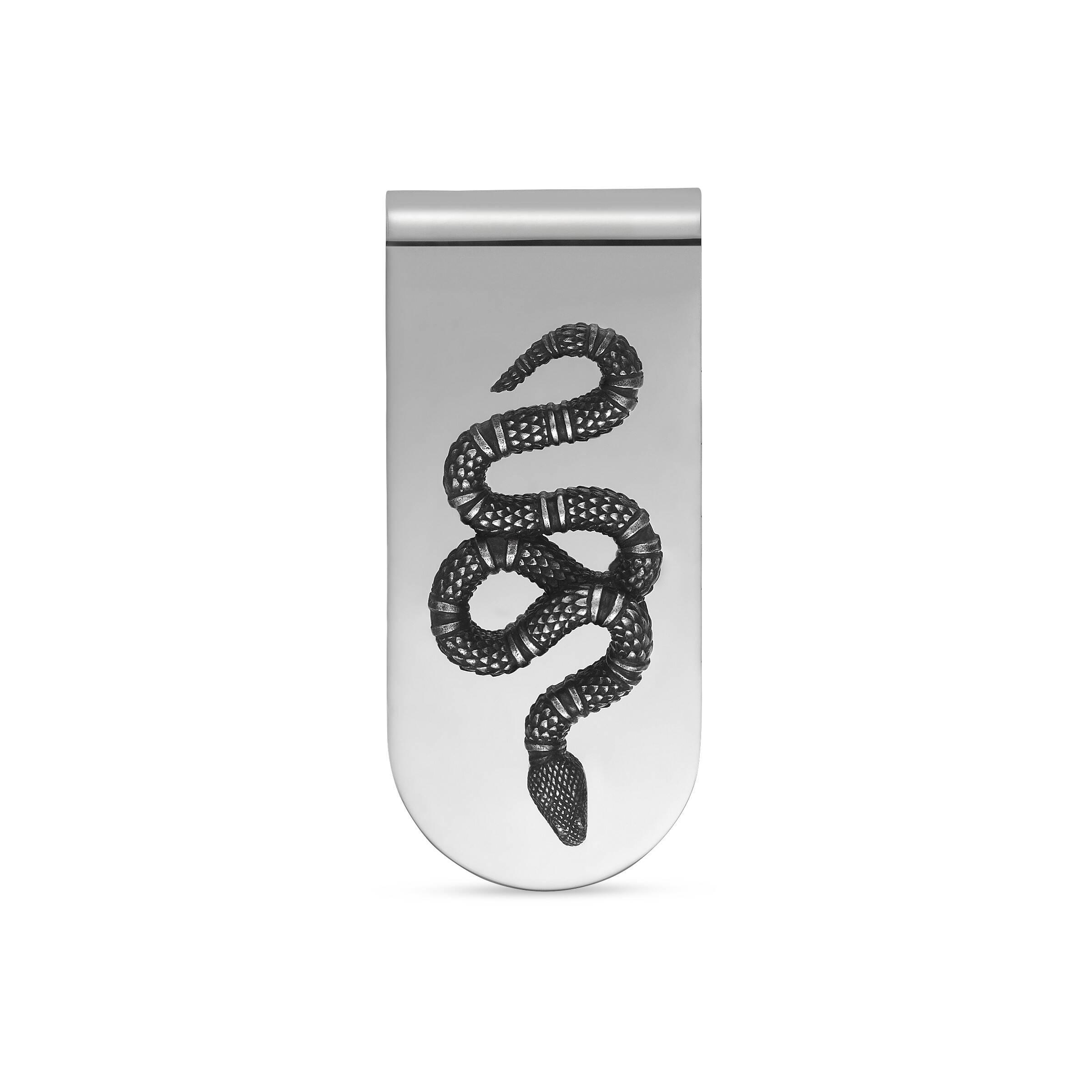 Gucci Snake-engraved Silver Money Clip in Metallic for Men