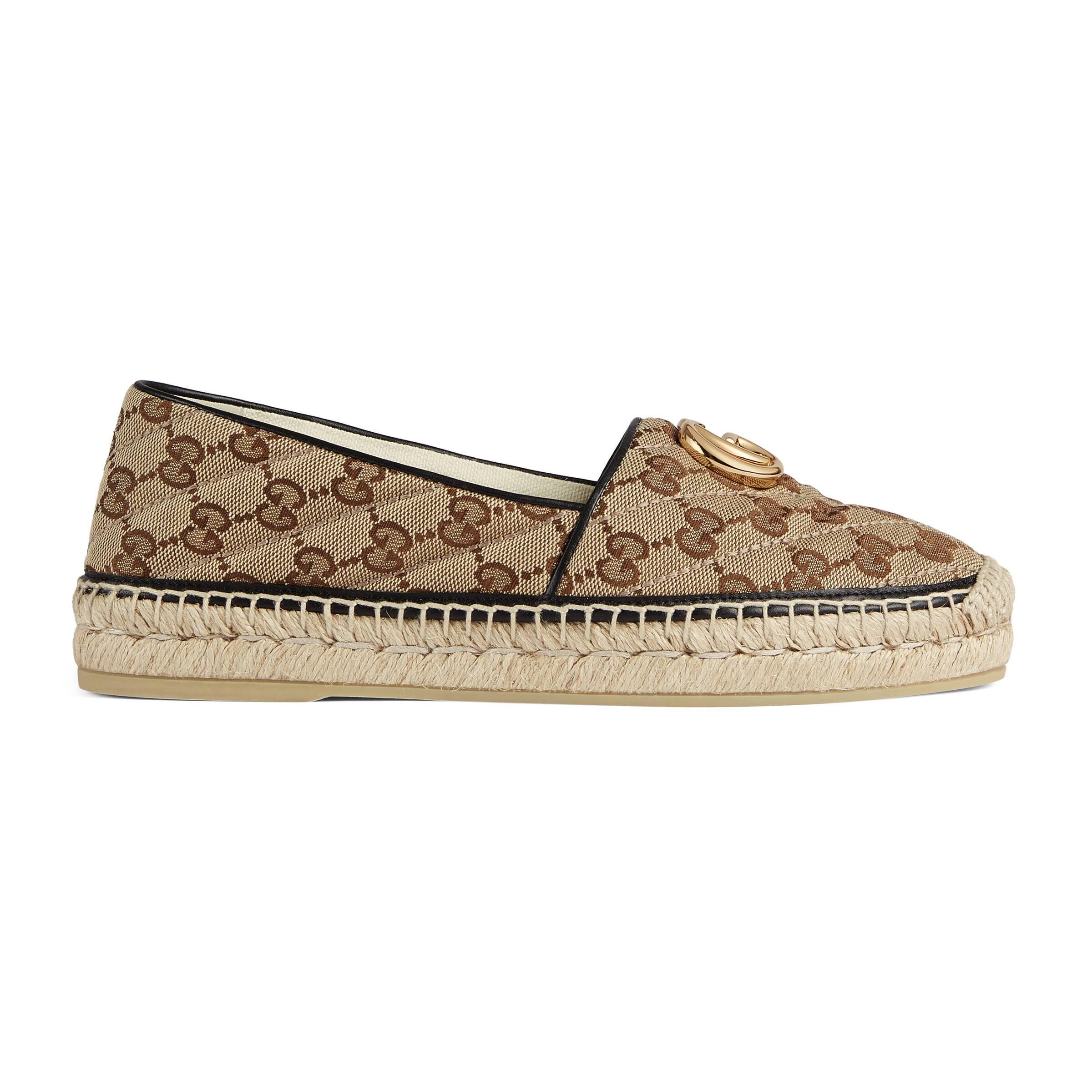 gucci gg matelassé canvas espadrille sandals
