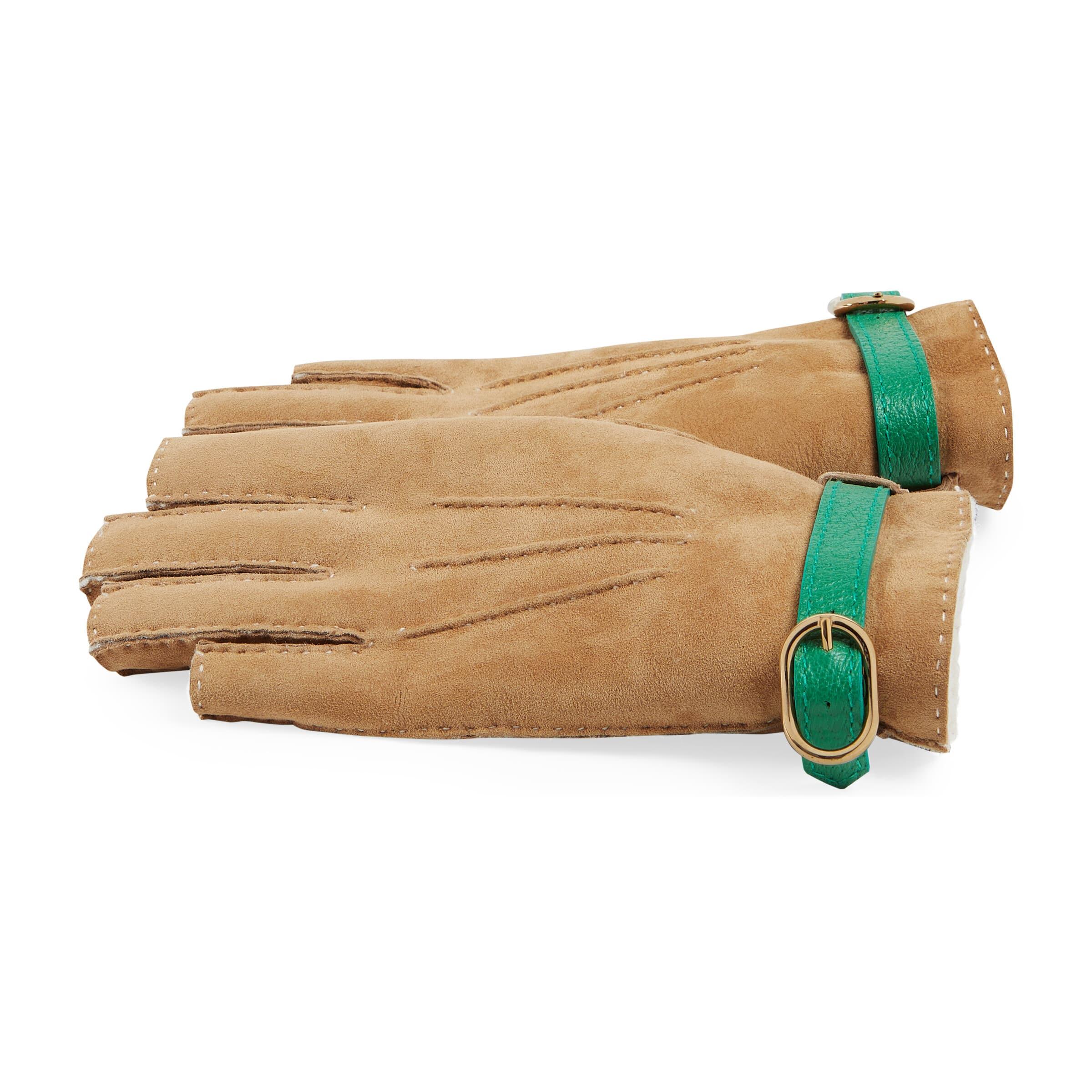 Gucci Suede Fingerless Gloves in Green for Men | Lyst