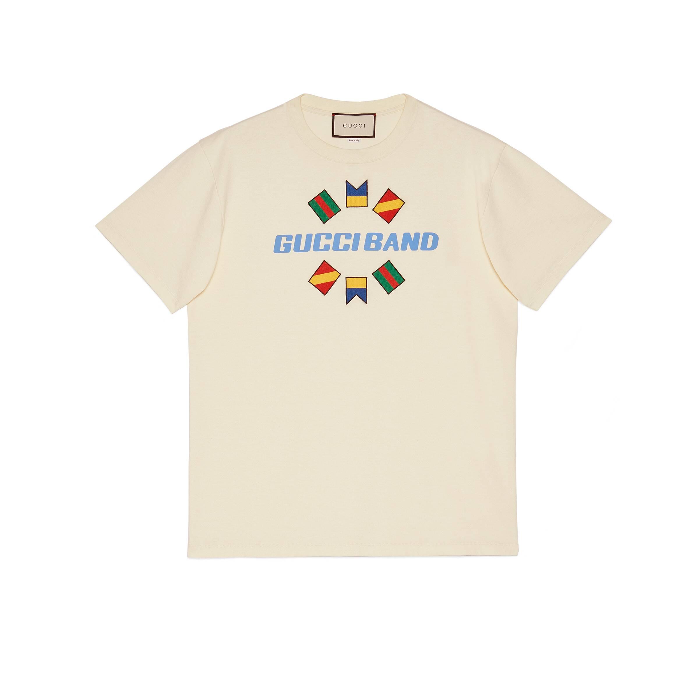T-shirt oversize à imprimé Band Gucci pour homme en coloris Blanc | Lyst