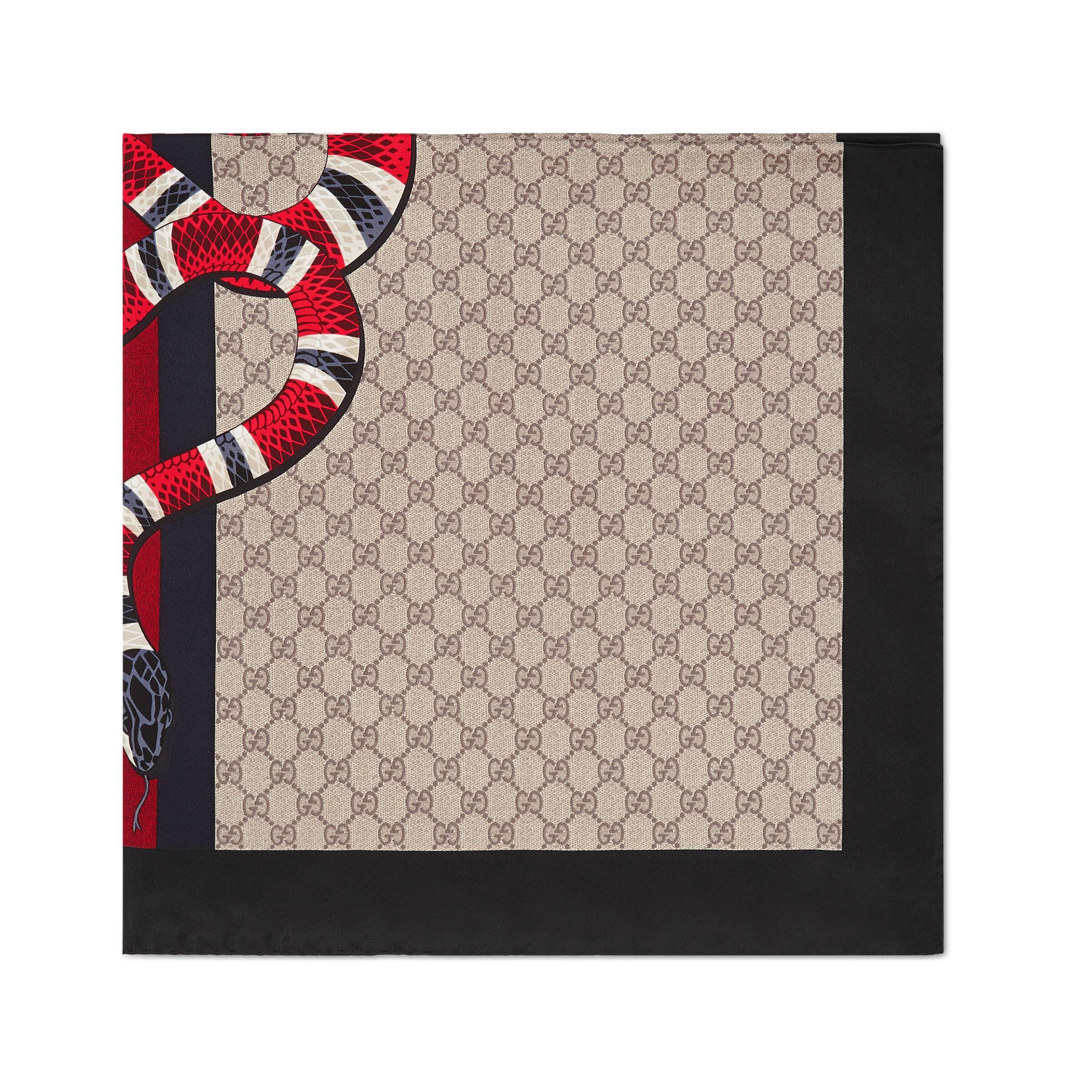 Gucci snake shop silk scarf