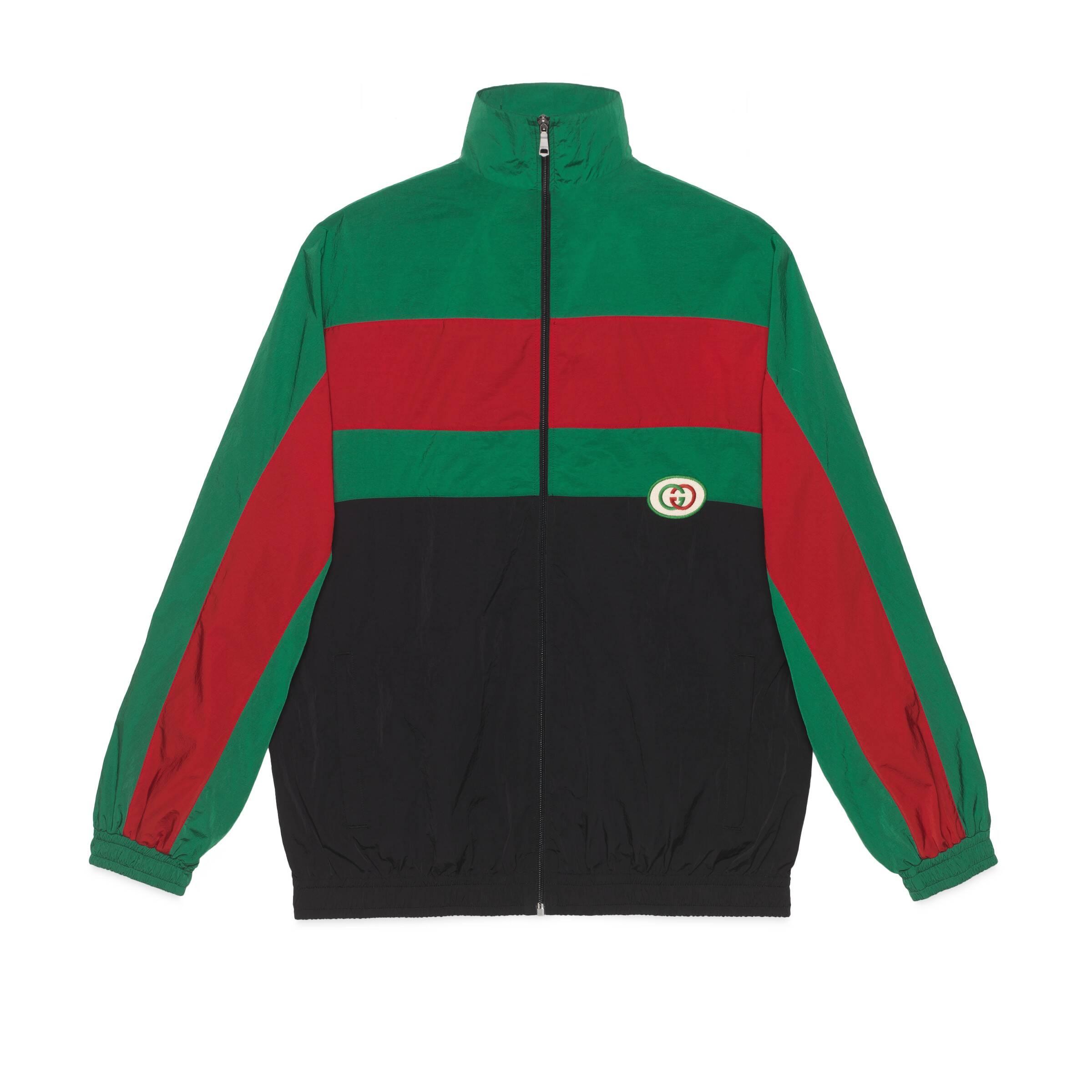 Gucci Oversize Nylon Jacket in Green for Men | Lyst