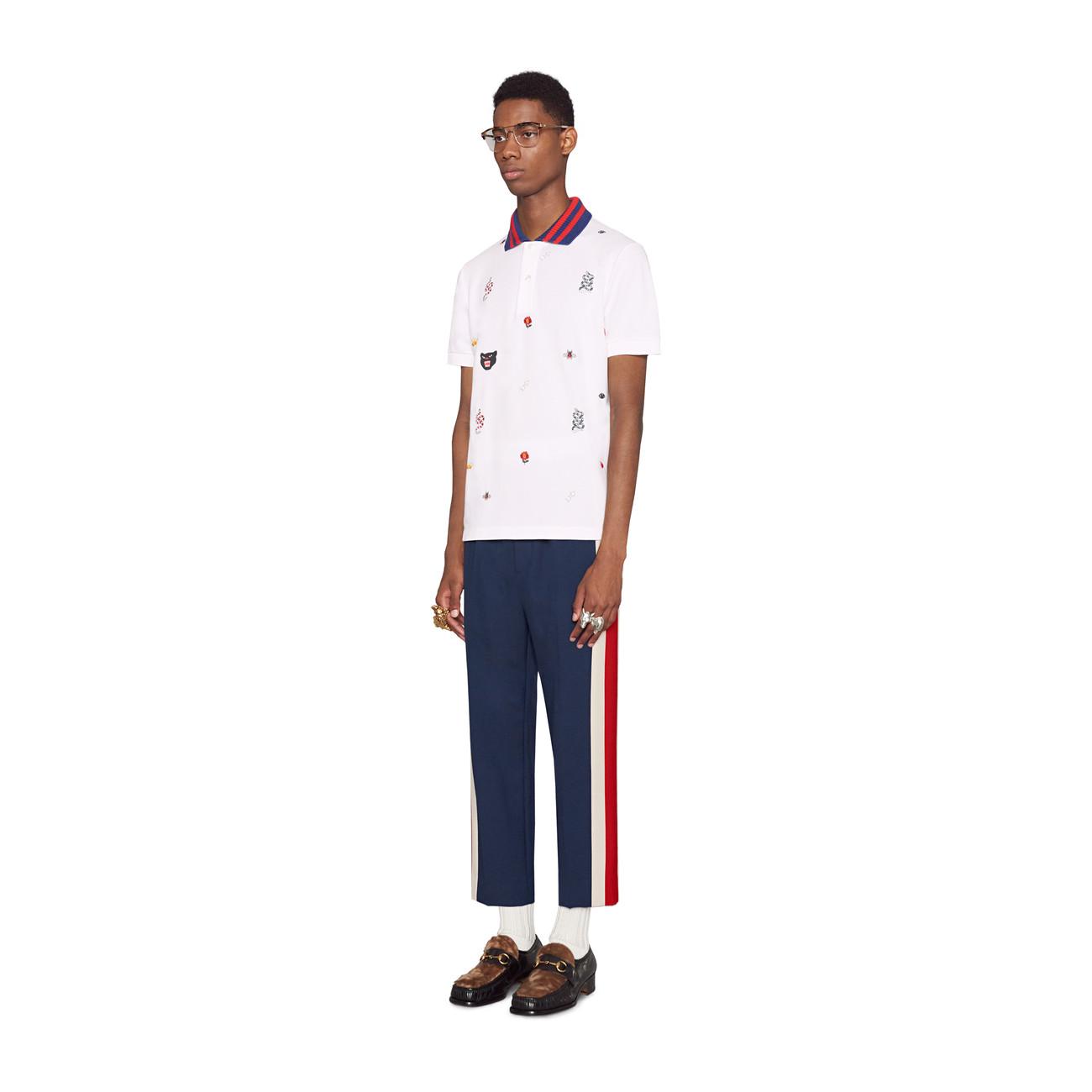cotton polo with embroideries