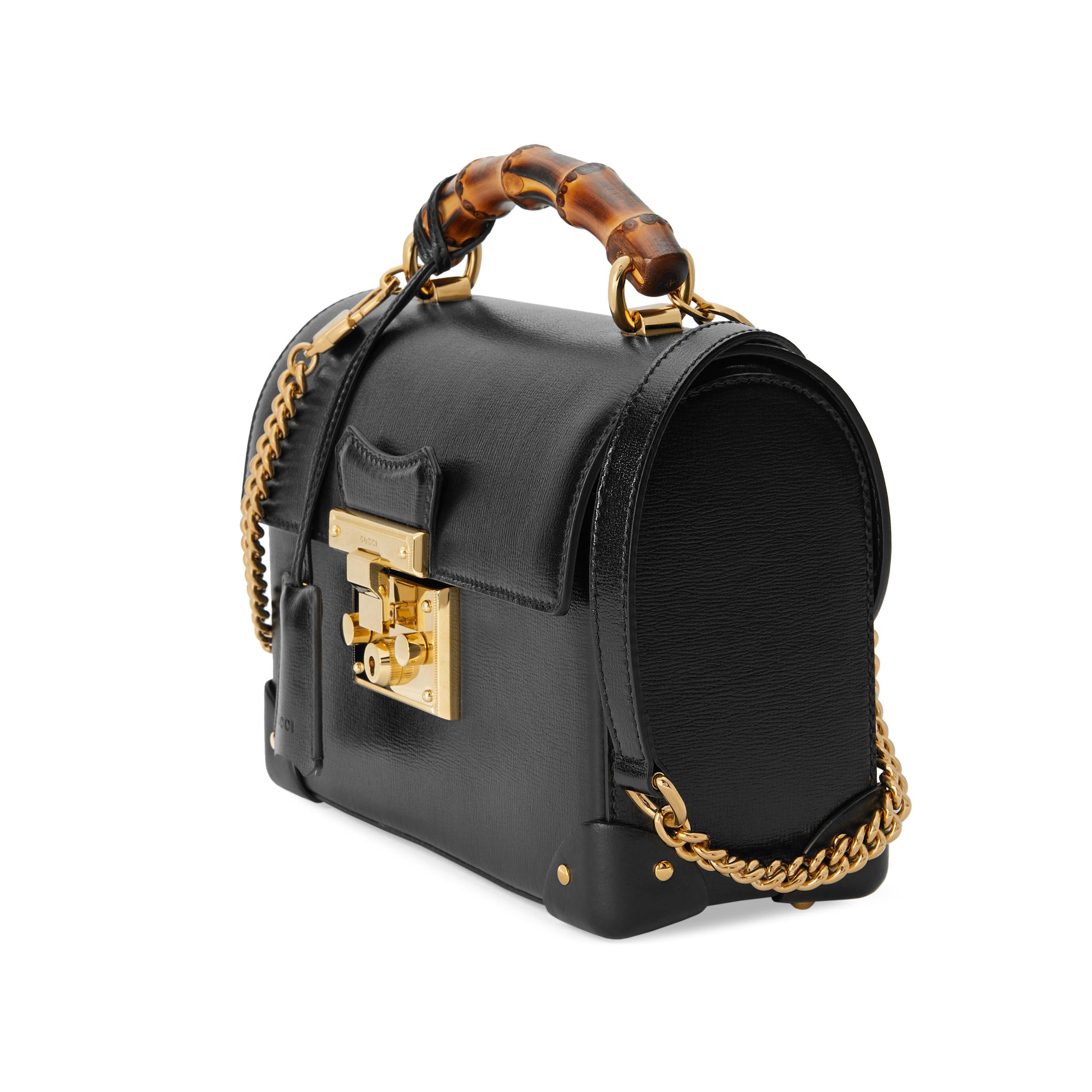 ショルダーバッグ・ポシェット Padlock Small Bamboo Black Shoulder Bag Gucci Padlock Small Bamboo Black Shoulder Bag - Runway Catalog
